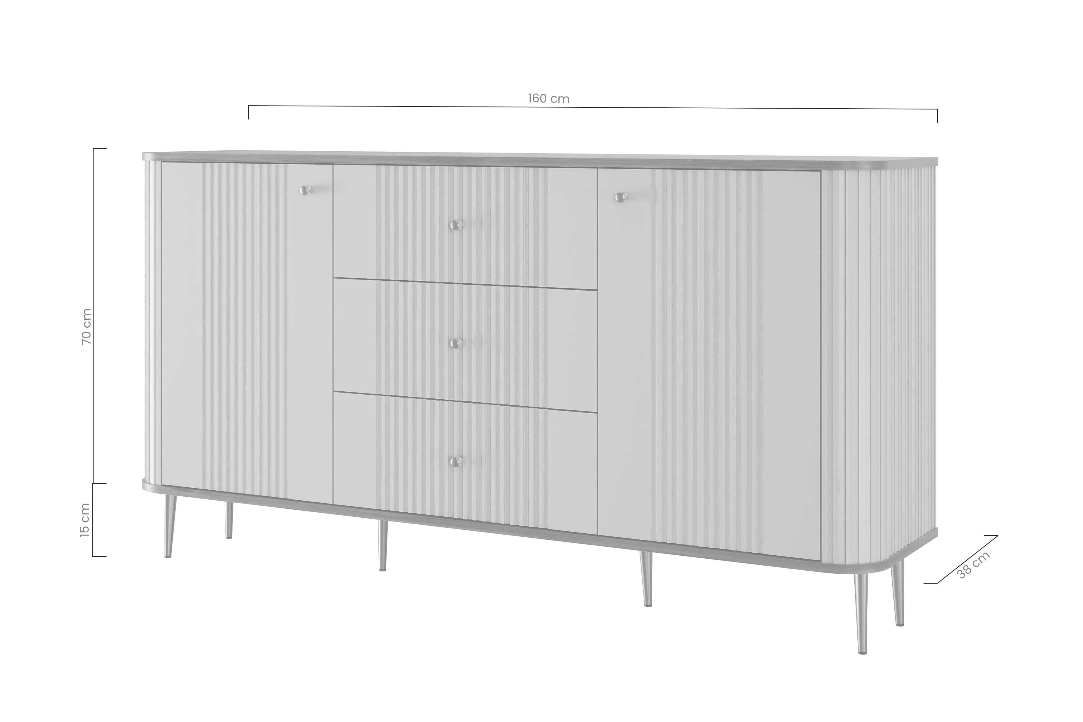 Komoda so zásuvkami Versper 160 cm - kašmír / zlote nožičky