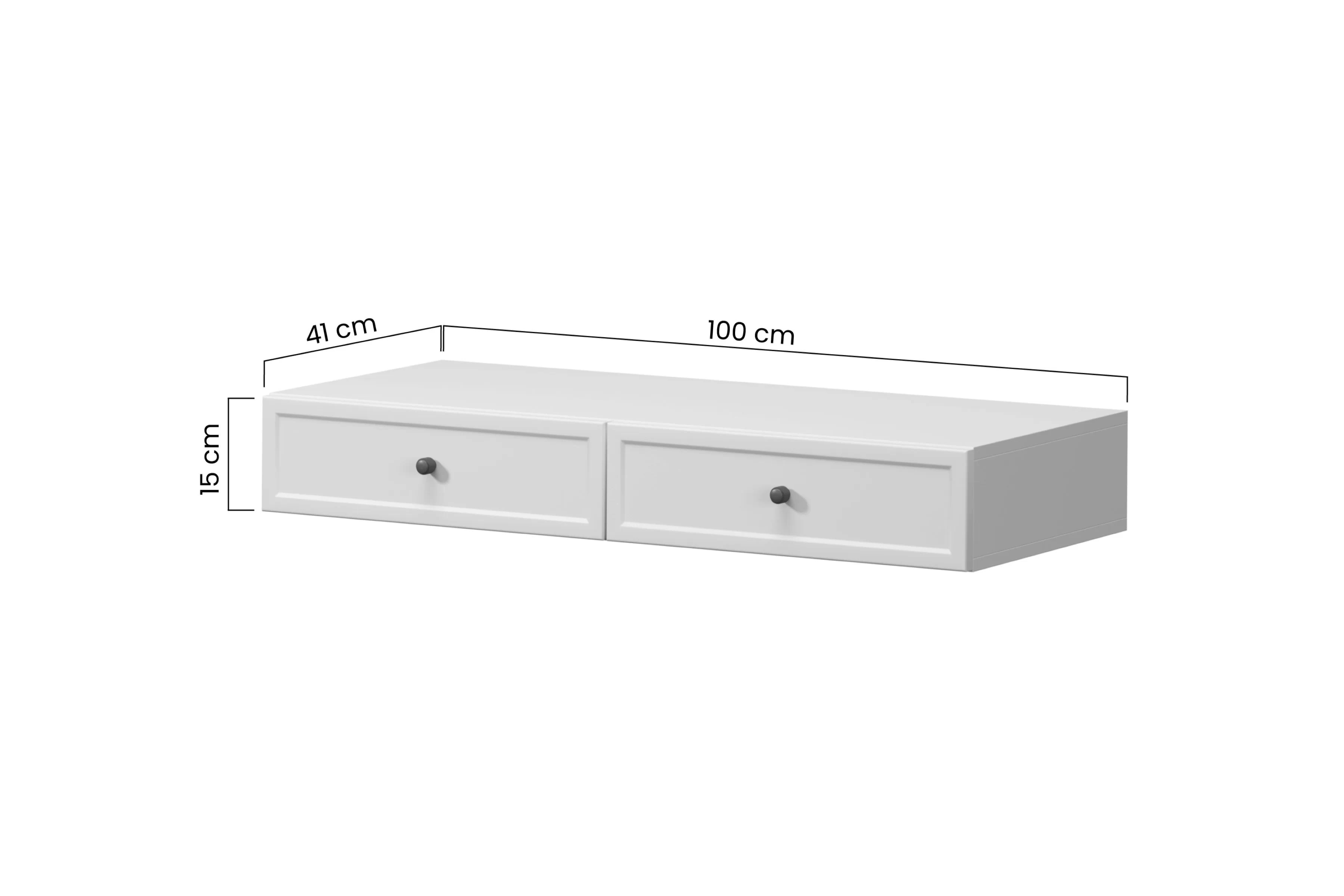 Konzolový Stolík / Toaletný stolík závesná Lorini 100 cm so zásuvkami - kašmír / zlote úchyty T-bar