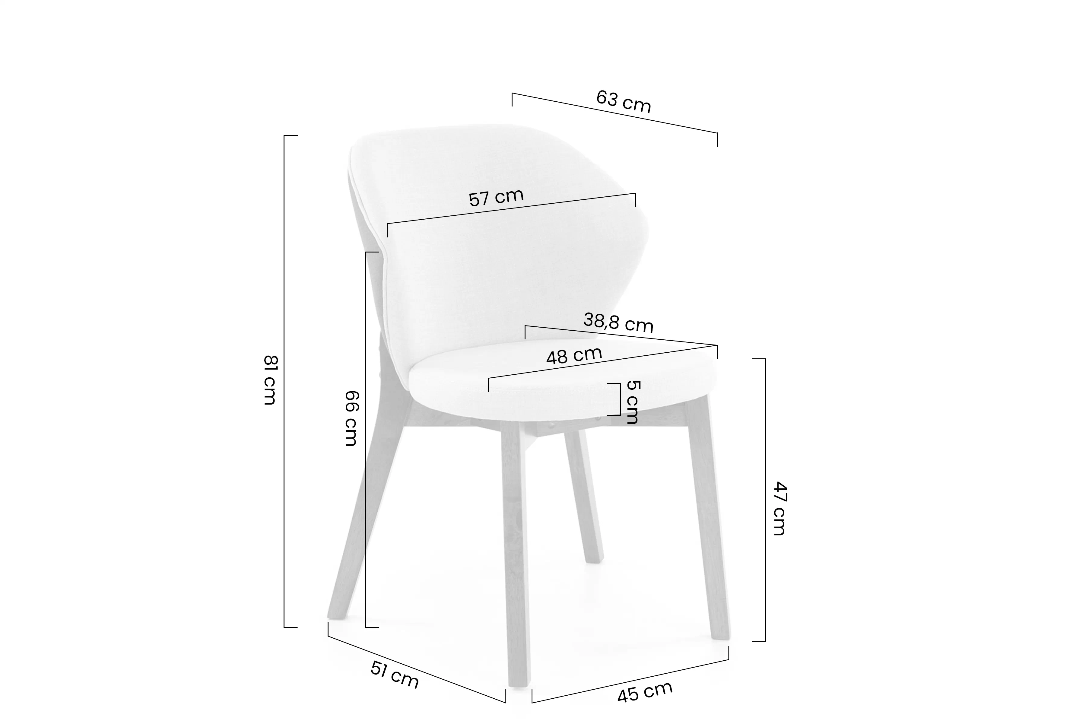 Stolička drevená Elora z tapicerowanym siedziskiem - bezowe /Orech