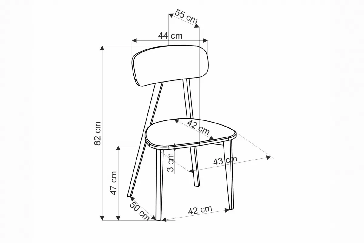 Stolička drevená Zivo z tapicerowanym siedziskiem - popielata plecionka Serta 12 / čierny