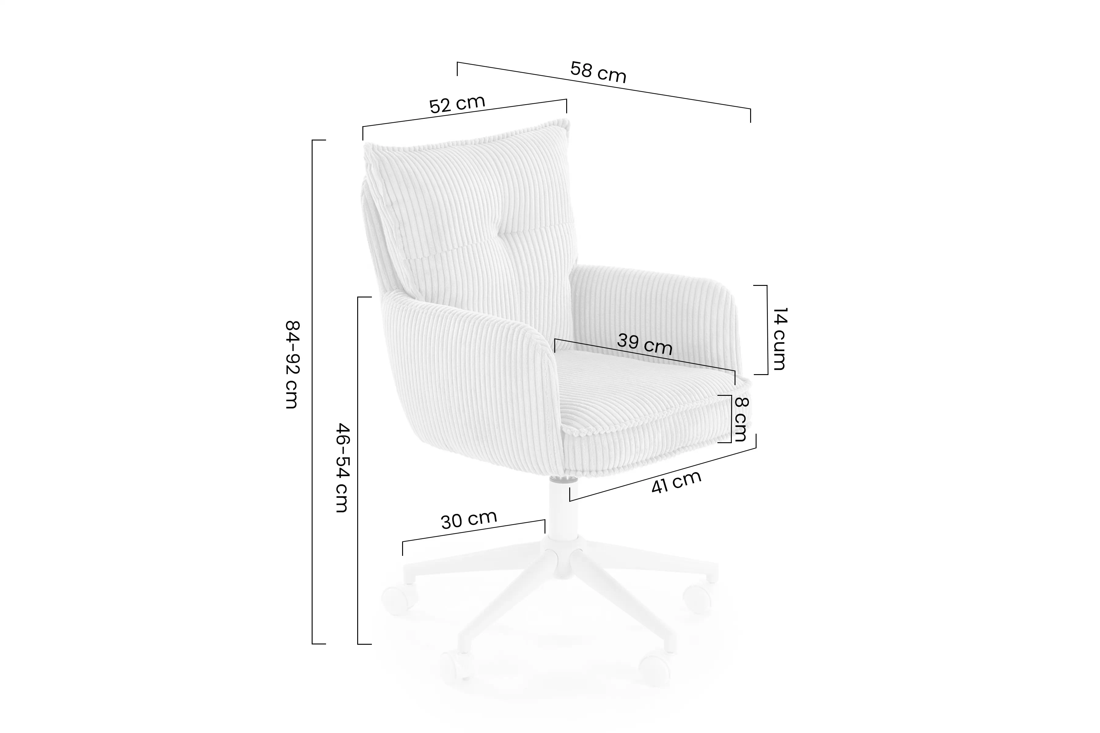 Stolička dzieciece biurowe Calma čalúnená - rozowe