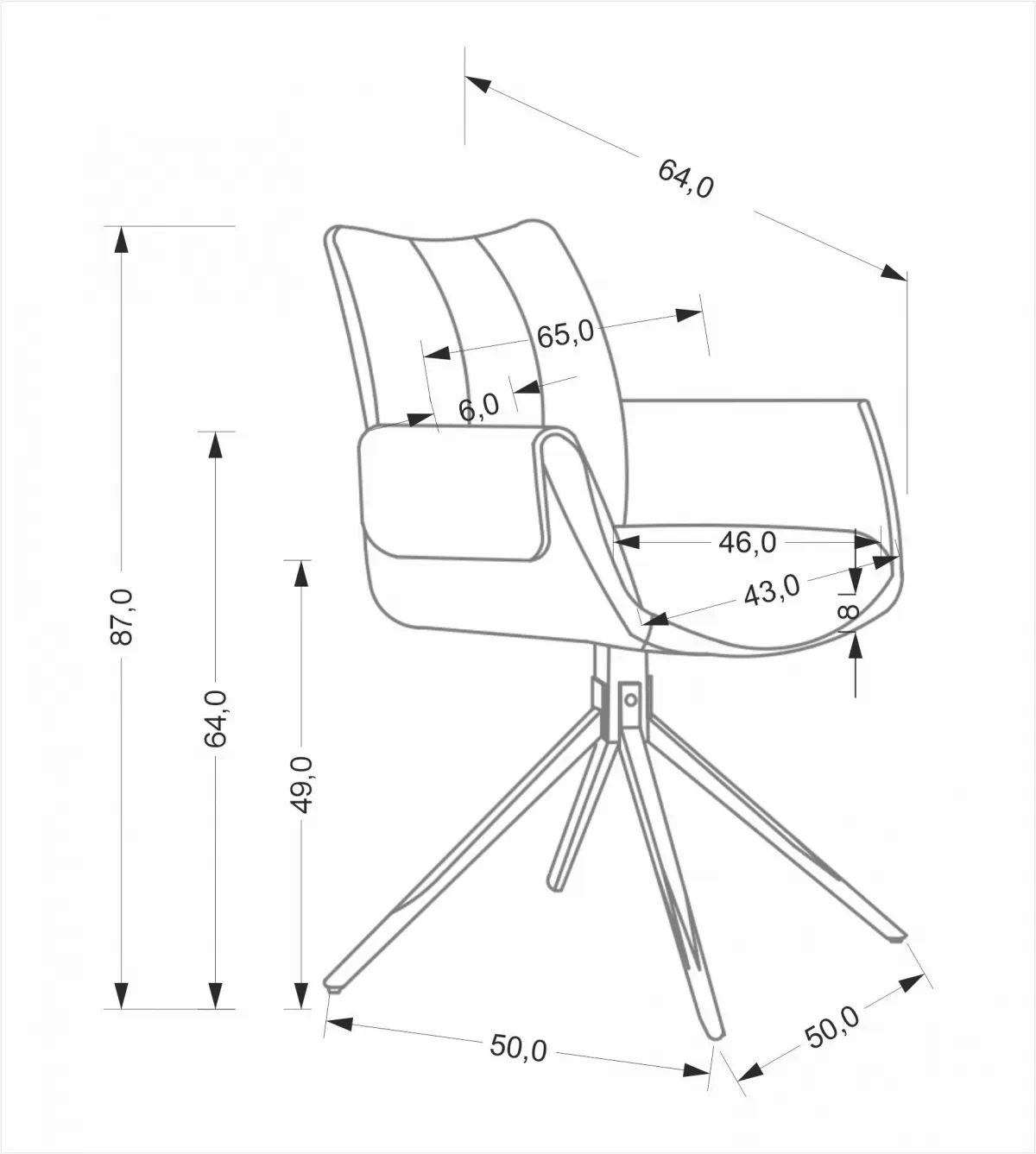 Stolička čalúnená Denaro otočna - Zelený