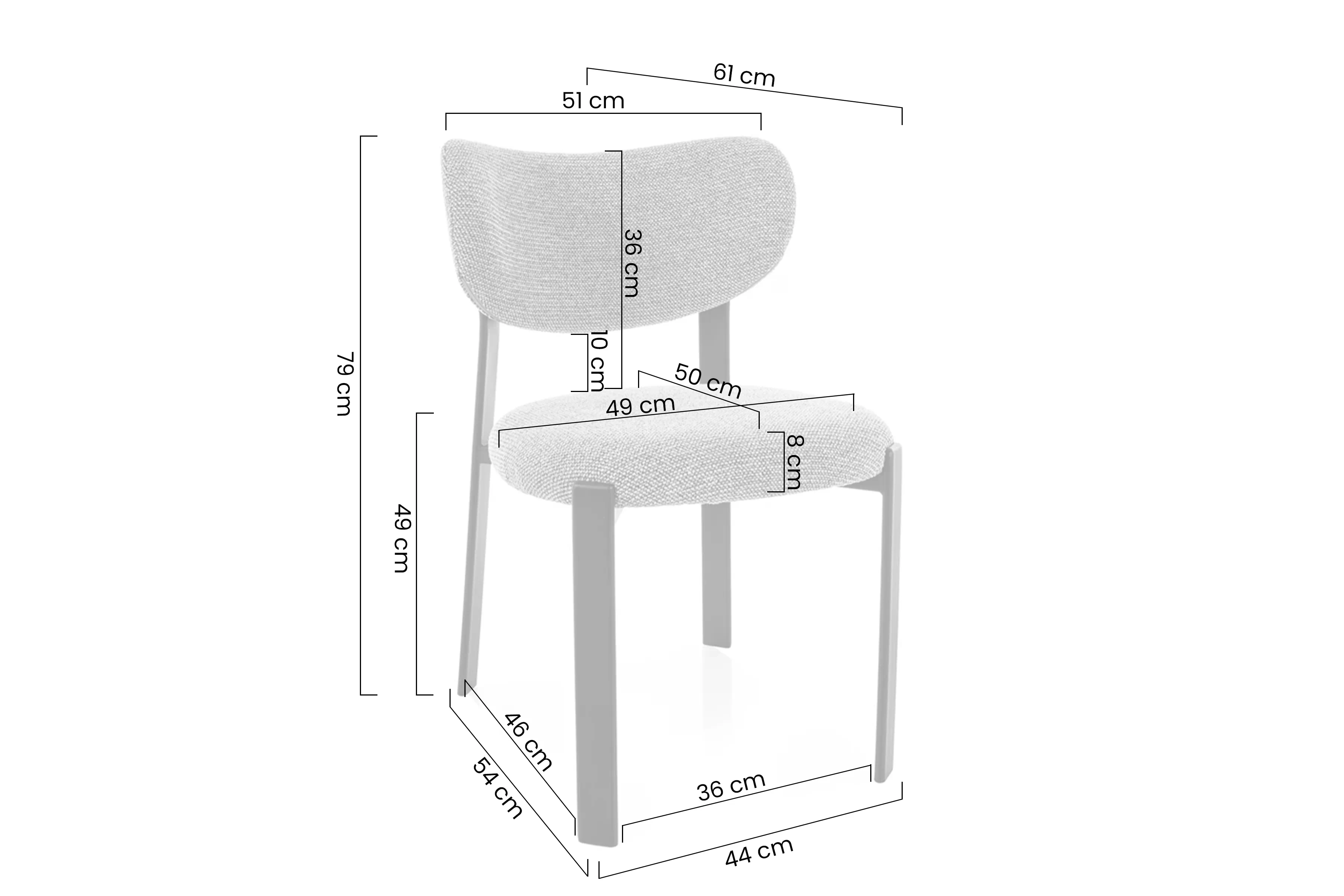 Stolička čalúnená Dorexa - Béžová / Čierny mat