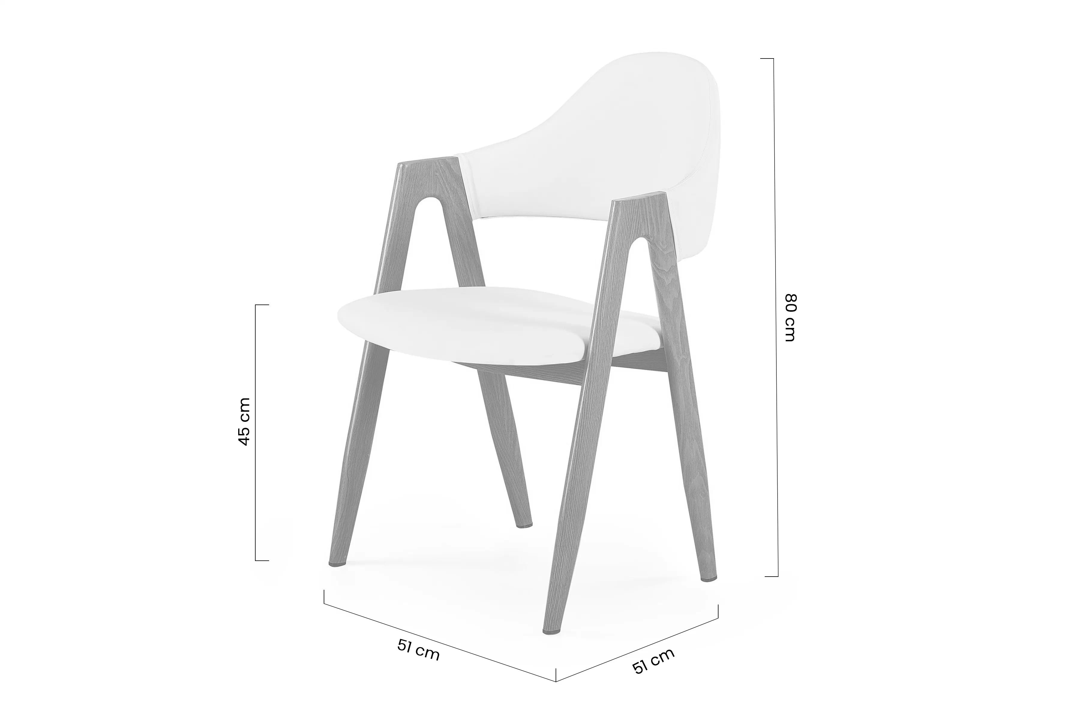 Stolička čalouněné Elisio - popielata Ekokoža / nožičky Dub medový