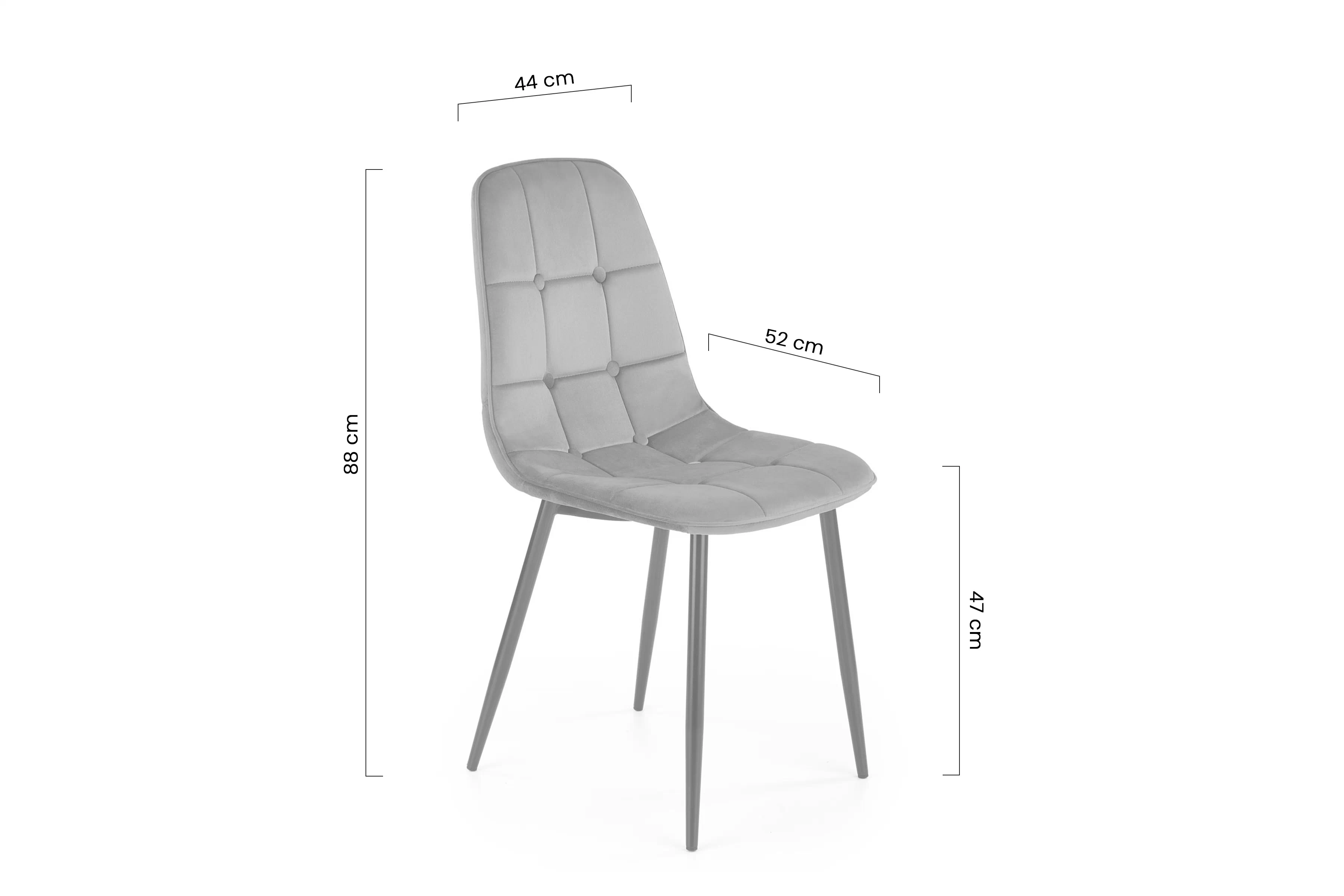 Stolička čalouněné K417 - horčicová welwet / čierny nožičky