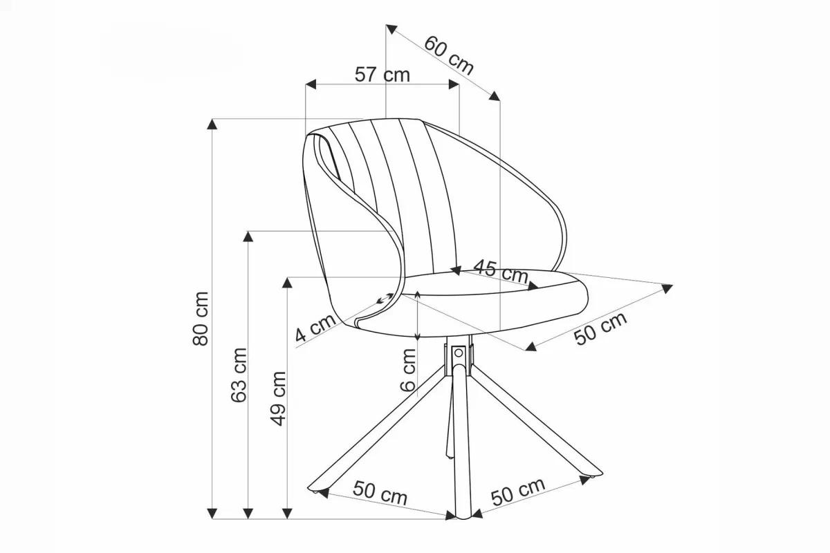 Stolička čalúnená K533 otočna - cappuccino zamat Havana 39 / čierny nožičky