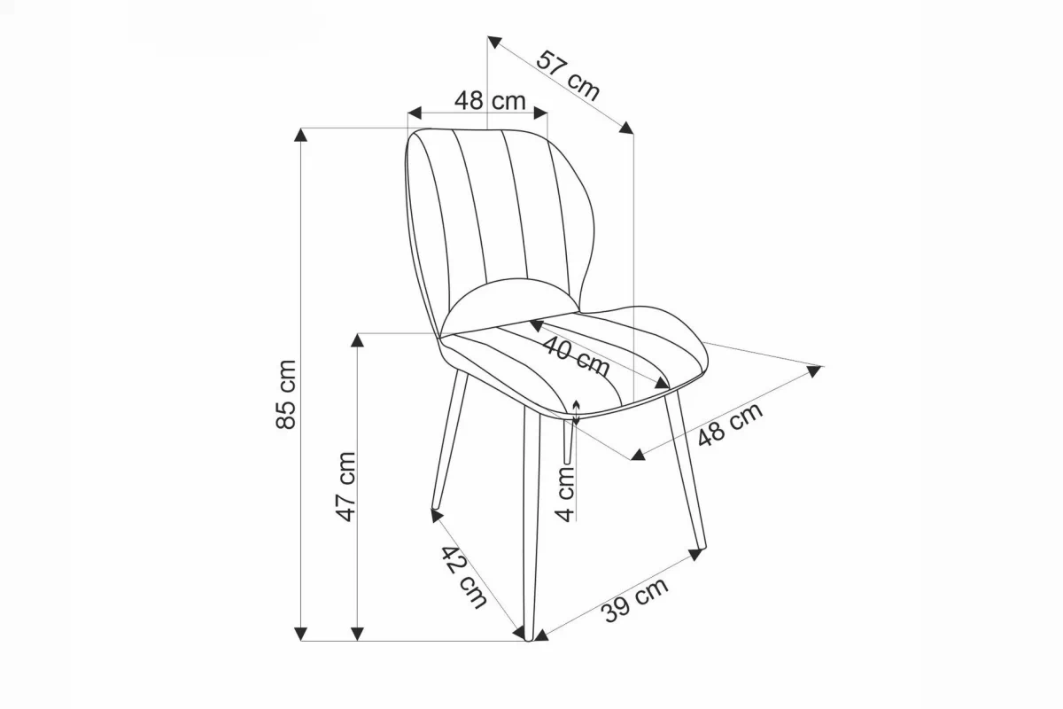 Stolička čalúnená K538 - zamat béžový Bluvel 40 / čierny nožičky