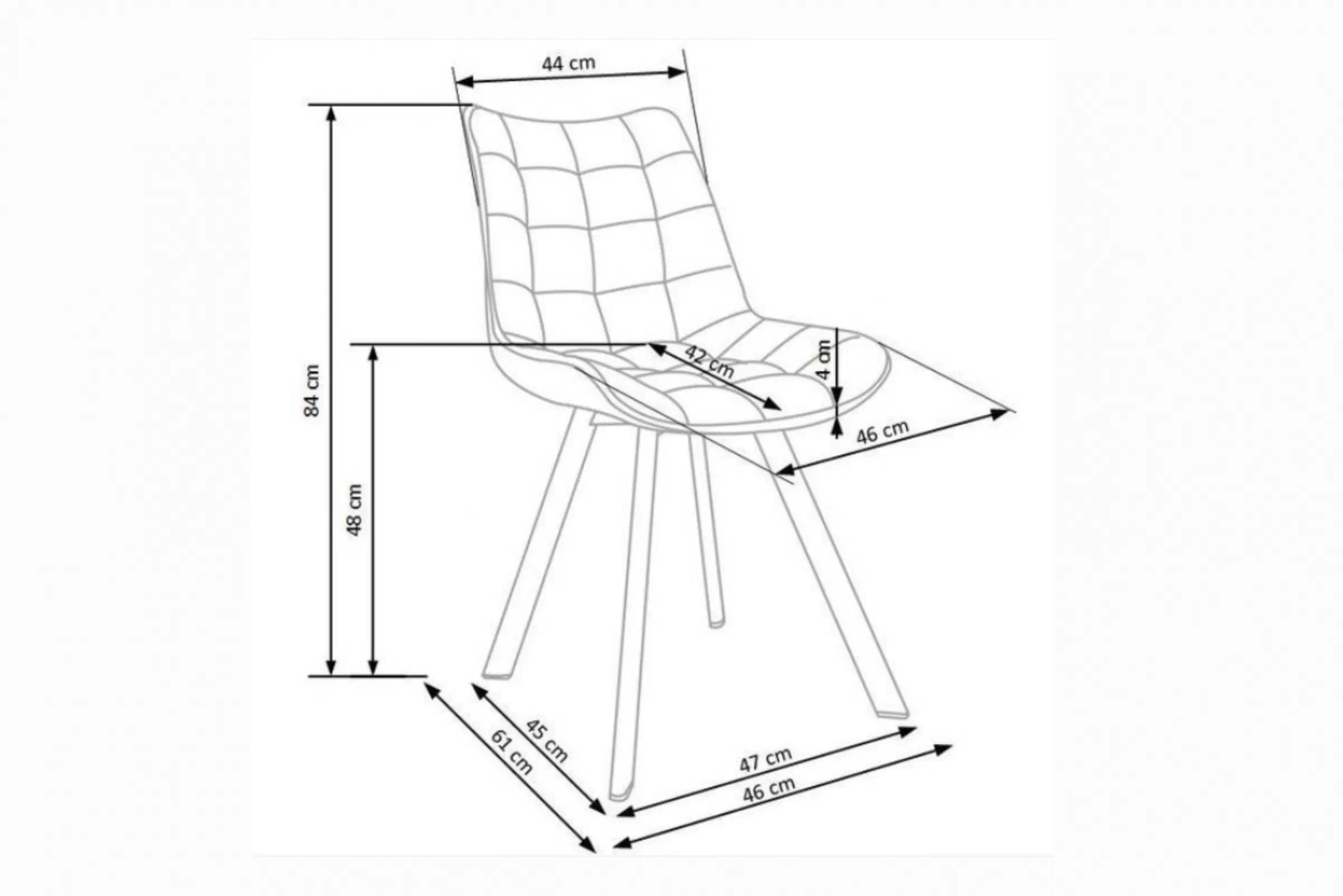 Stolička čalúnená K549 - plecionka oliwkowa Vardo 74