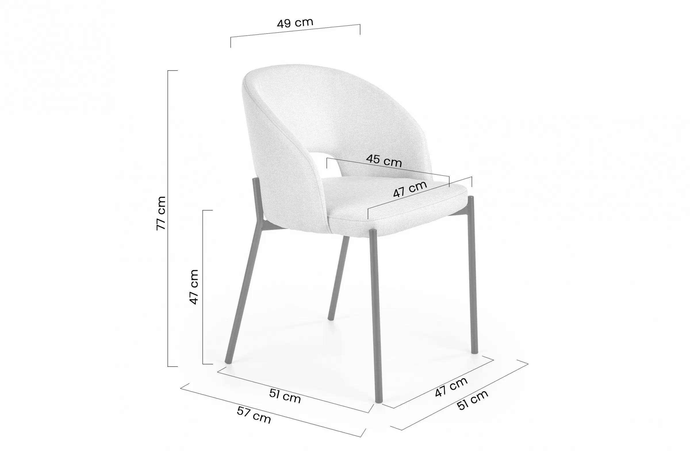 Stolička čalúnená Kalios - béžový