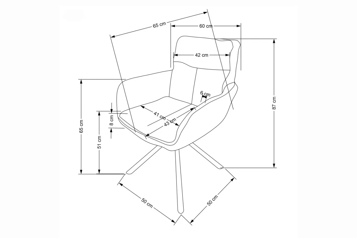 Stolička čalúnená Klopi otočna - béžový šenil Odin 28 / čierny nožičky 