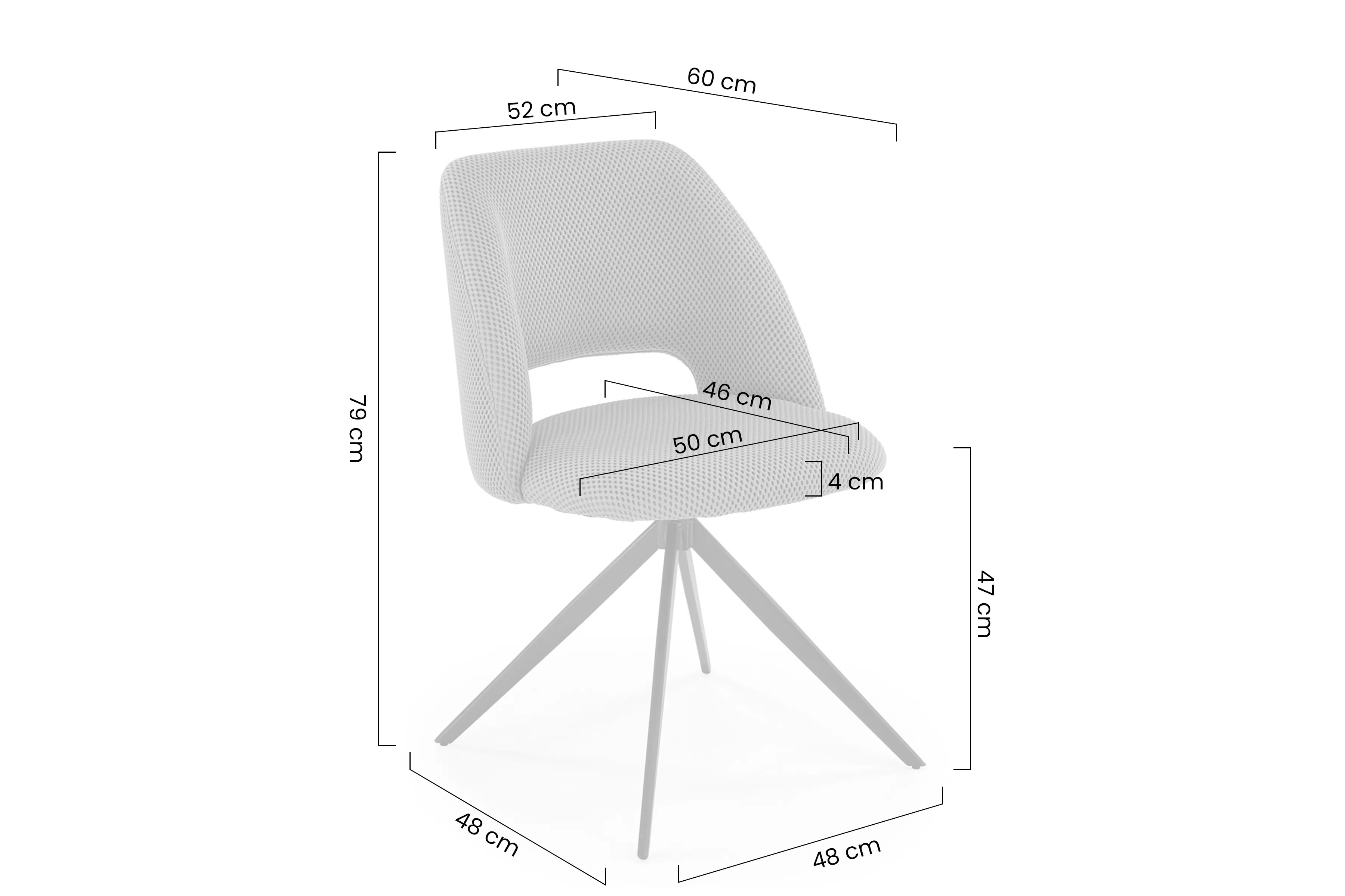 Stolička čalúnená Lerom otočna - Béžová / čierny nožičky