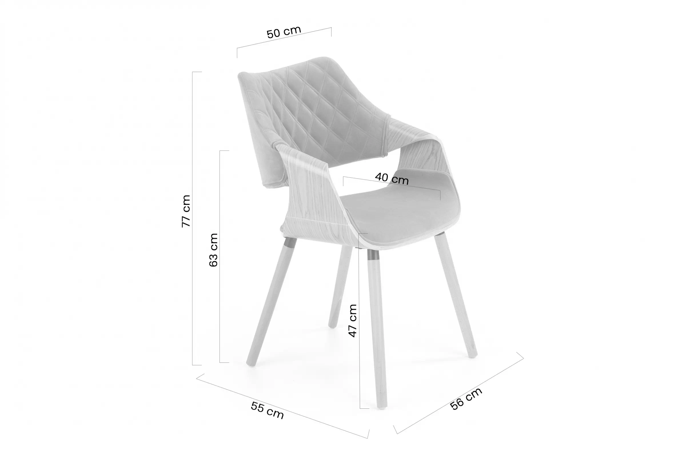Stolička čalúnená Merin - orieškový / Čierny