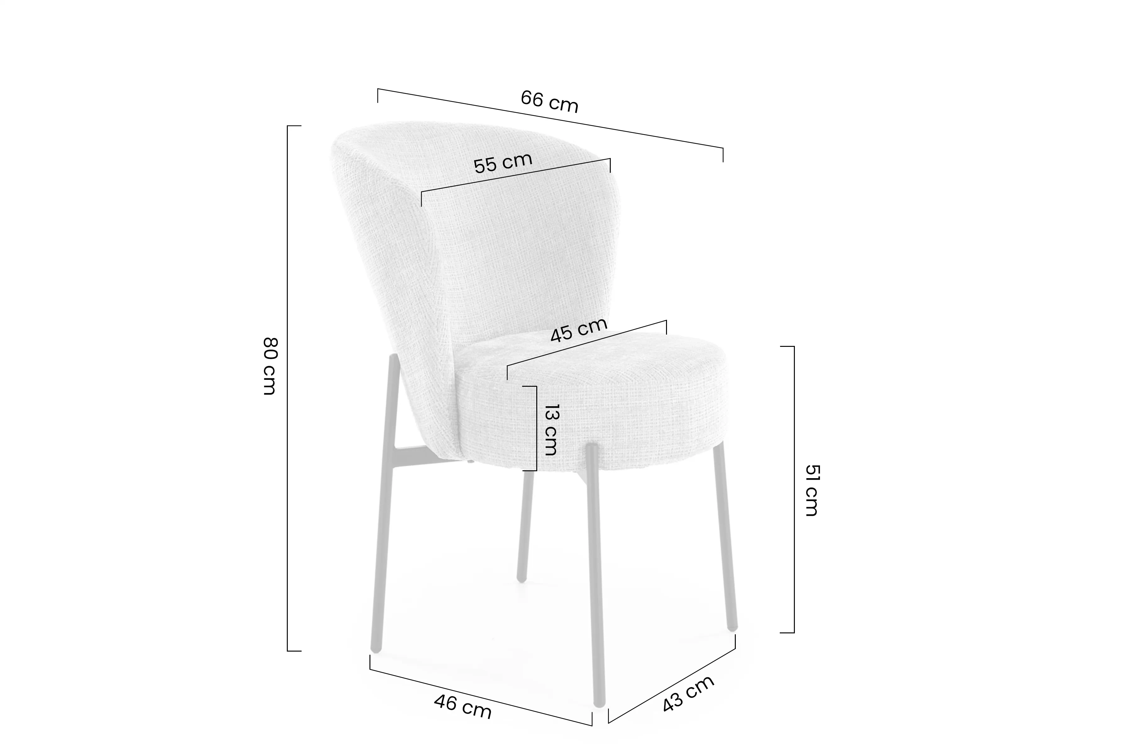 Stolička čalúnená Molena - bezowe