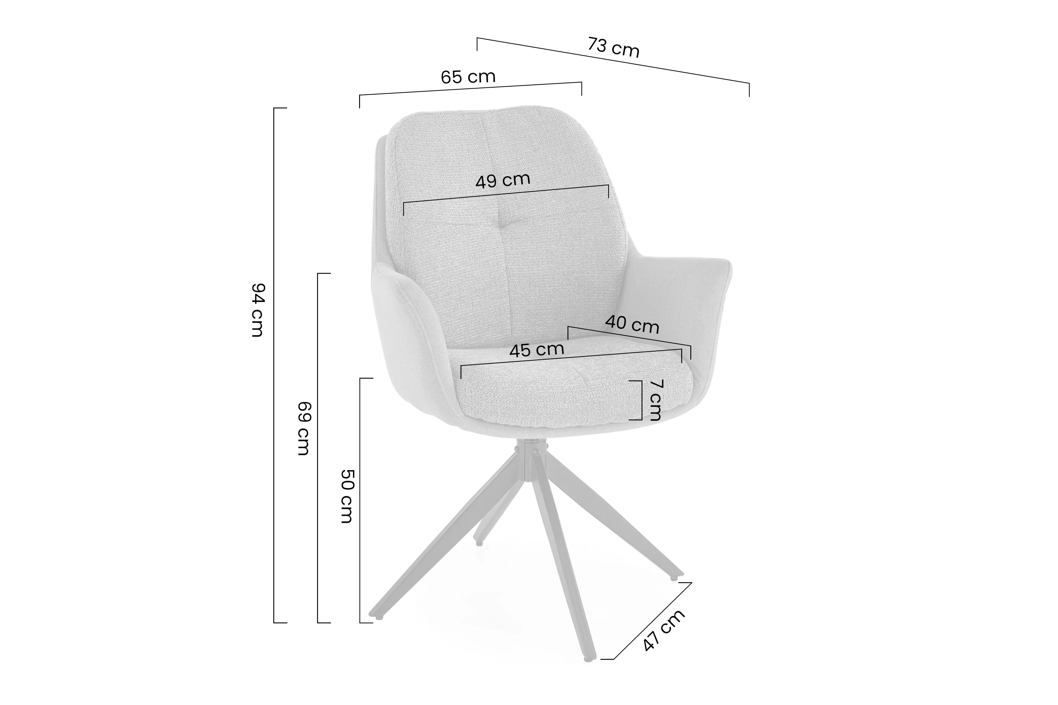 Stolička čalúnená Orbia otočna - brazowe / čierny nožičky