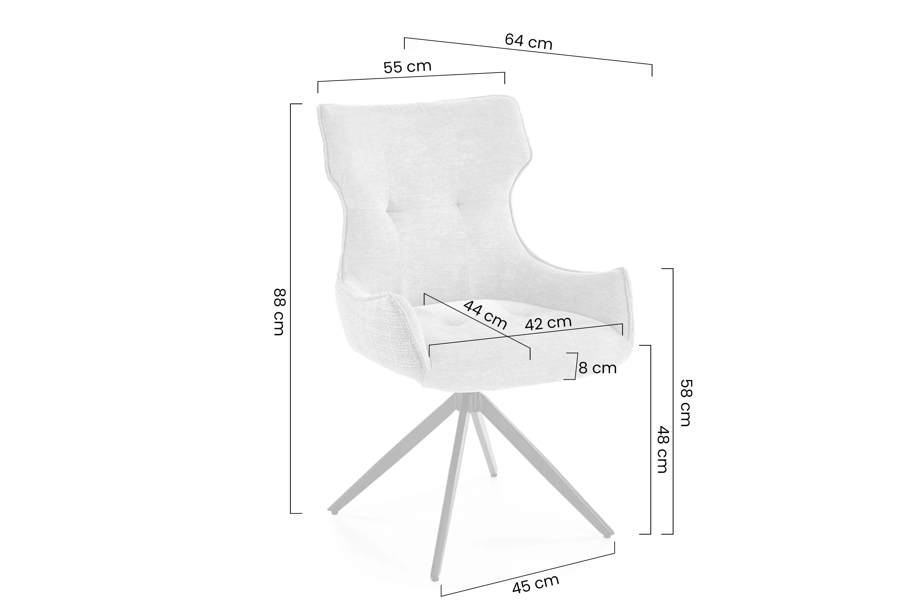 Stolička čalúnená Rippla otočna - popielate