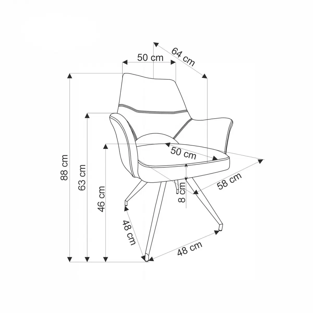 Stolička čalúnená Rivo otočna - šenil béžový Odin 28