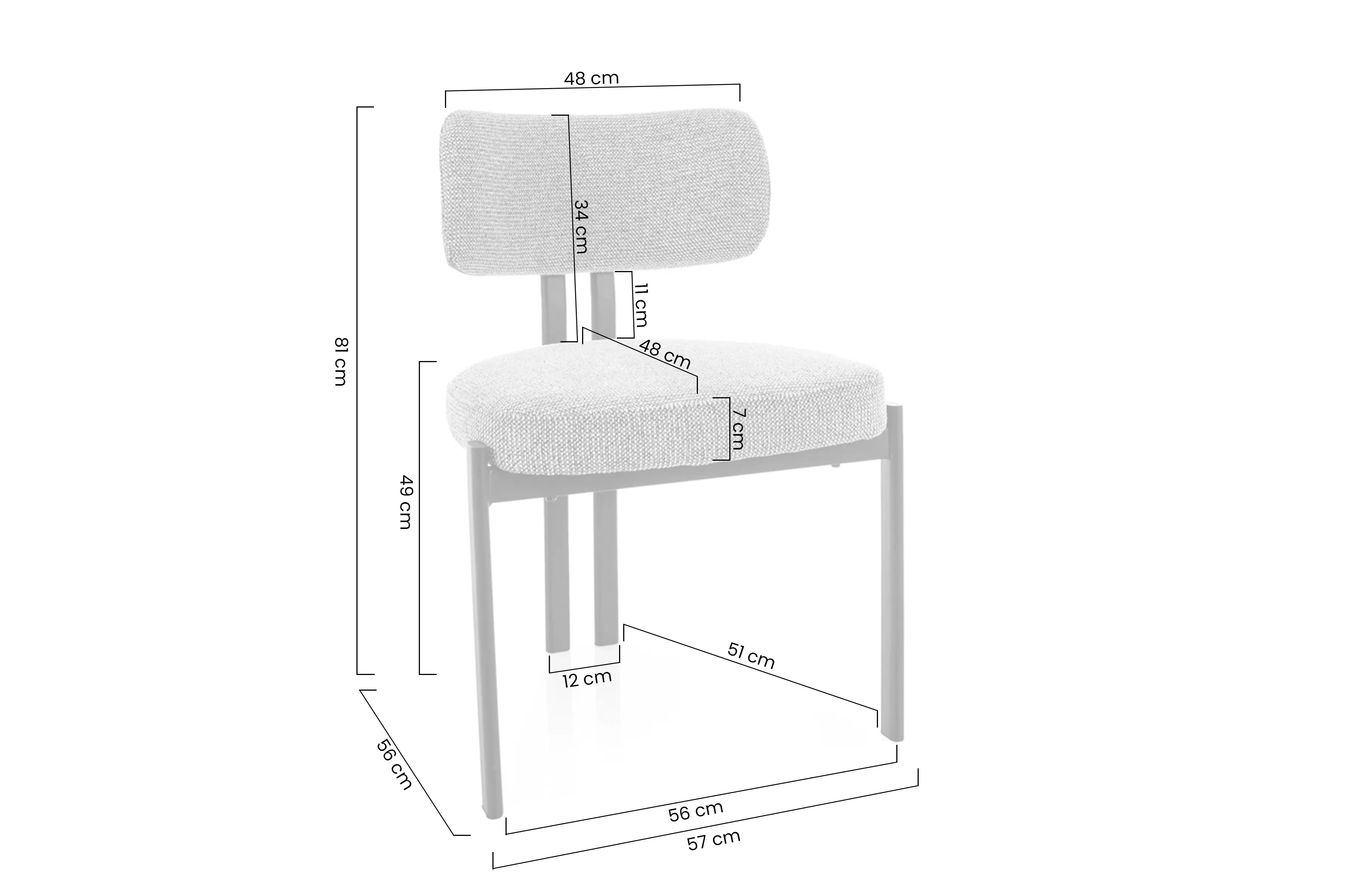 Stolička čalúnená Seluvo - svetlý Béžová / kašmír