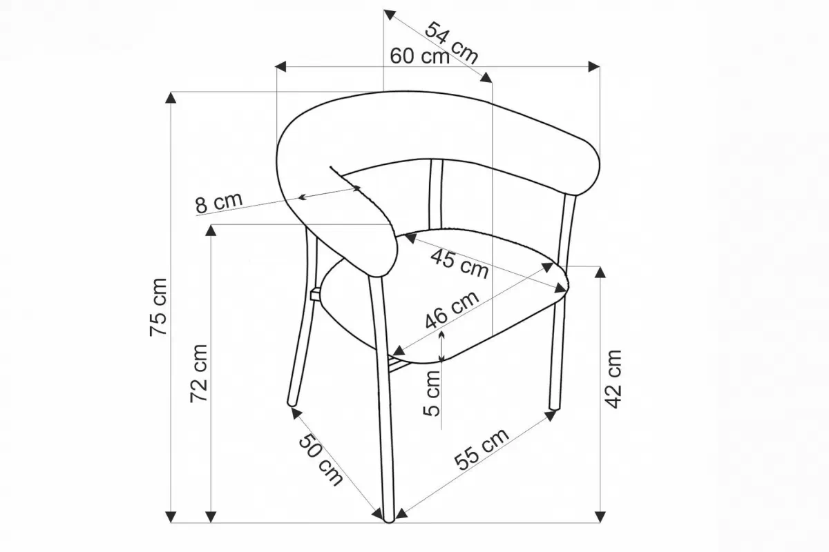 Stolička čalúnená Zanox z tapicerowanym siedziskiem - plecionka svetlý Béžová / biale nožičky