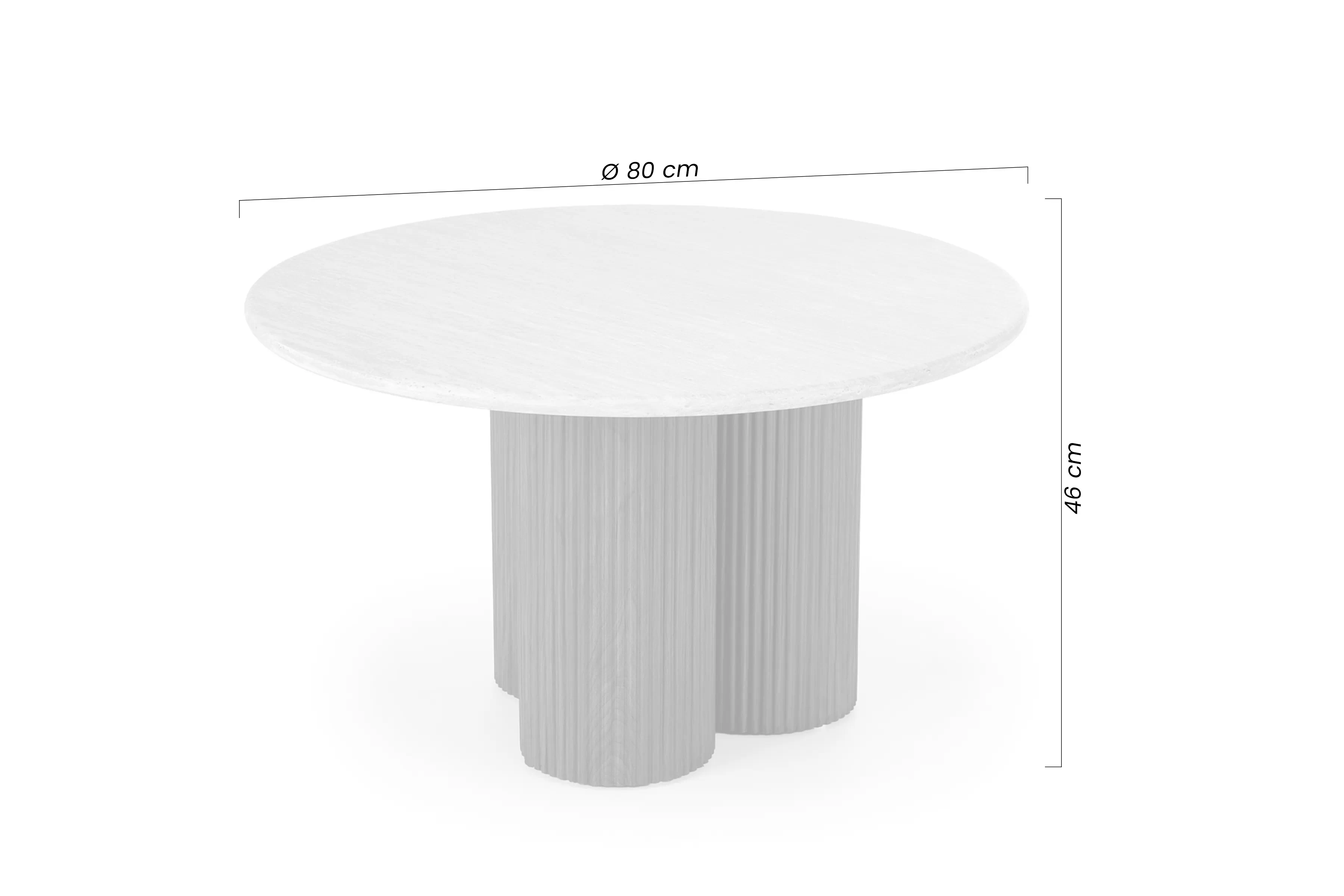 Konferenčný stolík okragla Massia 80 cm do obývacej izby - Travertín / Orech