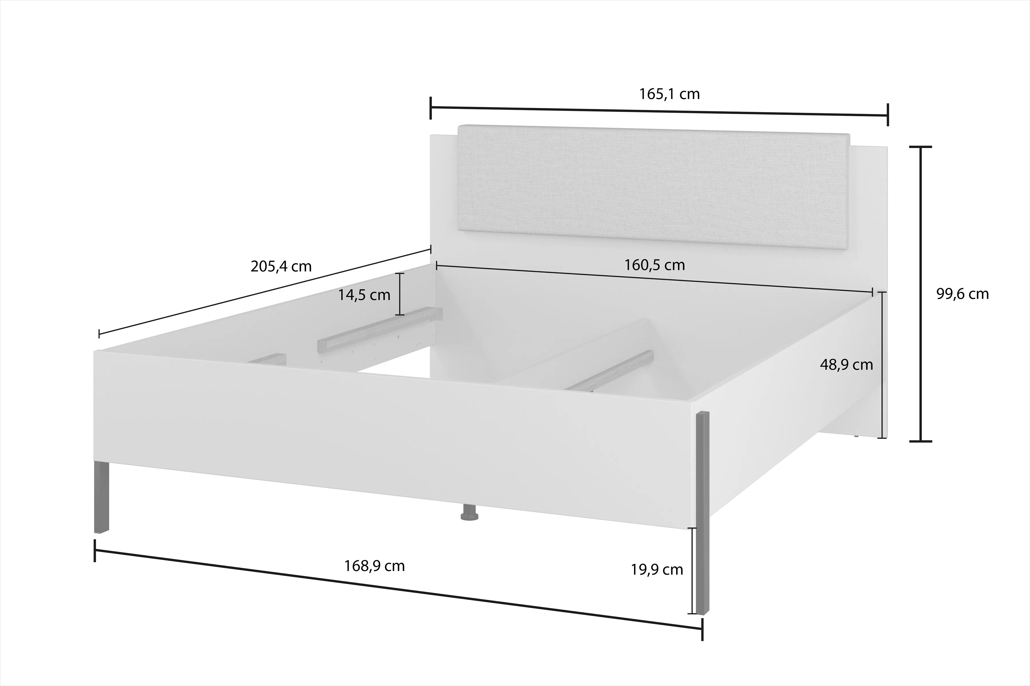 Posteľ Jukon 160 x 200 - kašmír / čierny nožičky