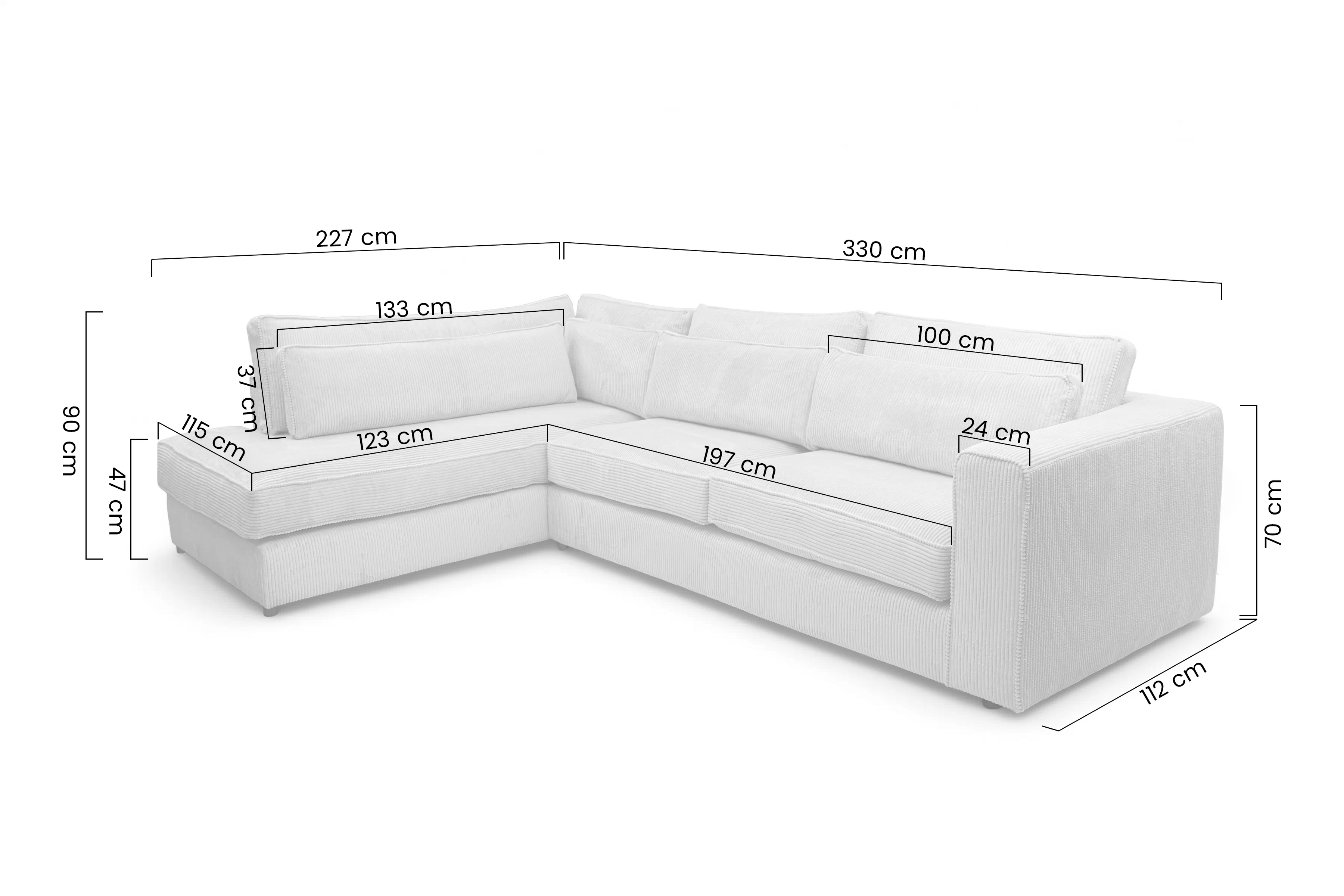 Rohová sedacia súprava do obývacej izby Larina Ľavá strana - jasnobrazowy MENČESTER Lincoln 17