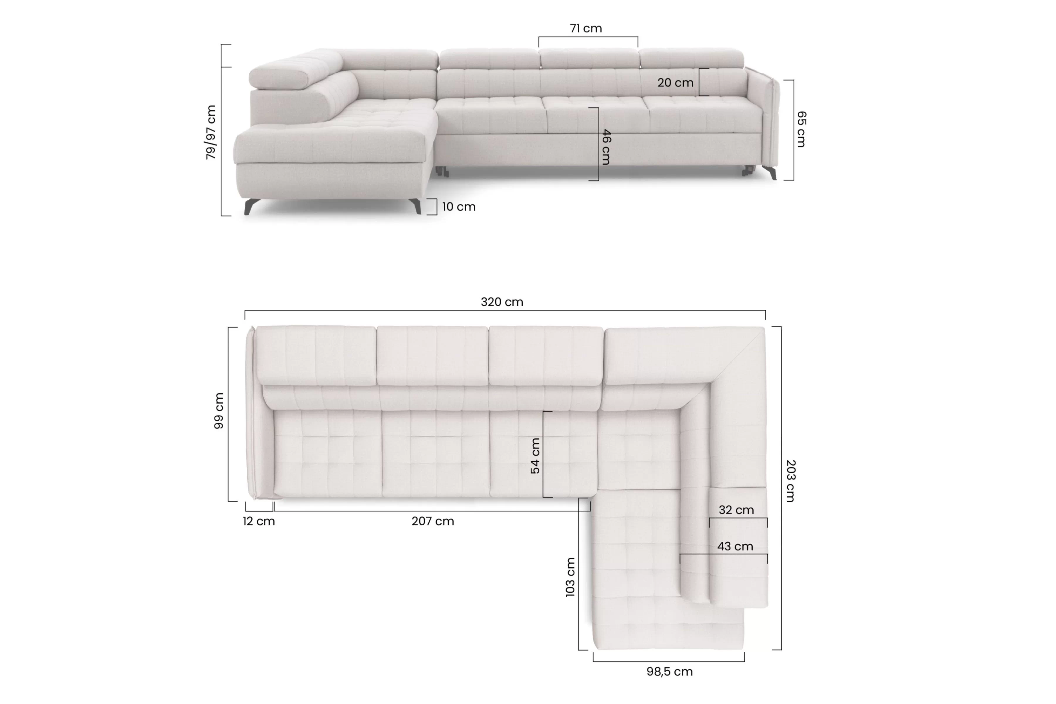 Rohová sedacia súprava Elarias Maxi s funkciou spánku pravá strana - béžový šenil Perfect Harmony 07