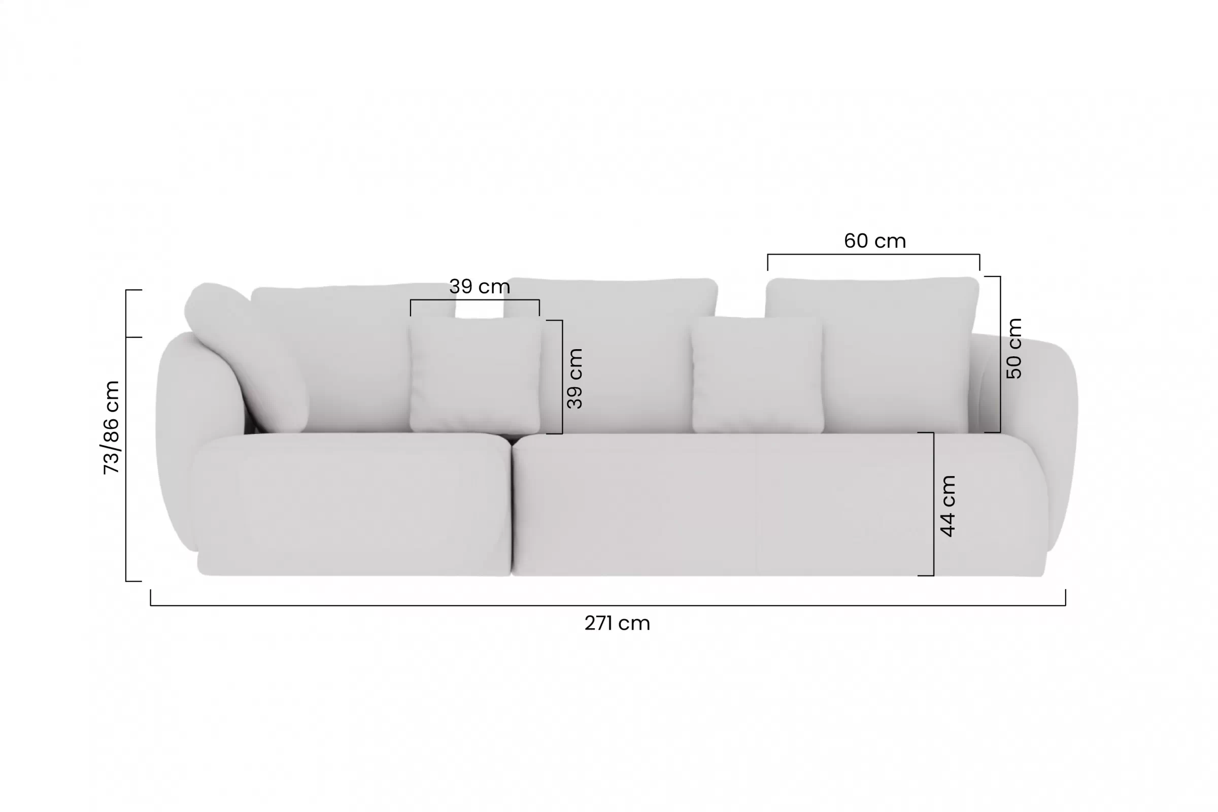 Rohová sedacia súprava Ľavá strana do obývacej izby Finezal 2P+OTZL