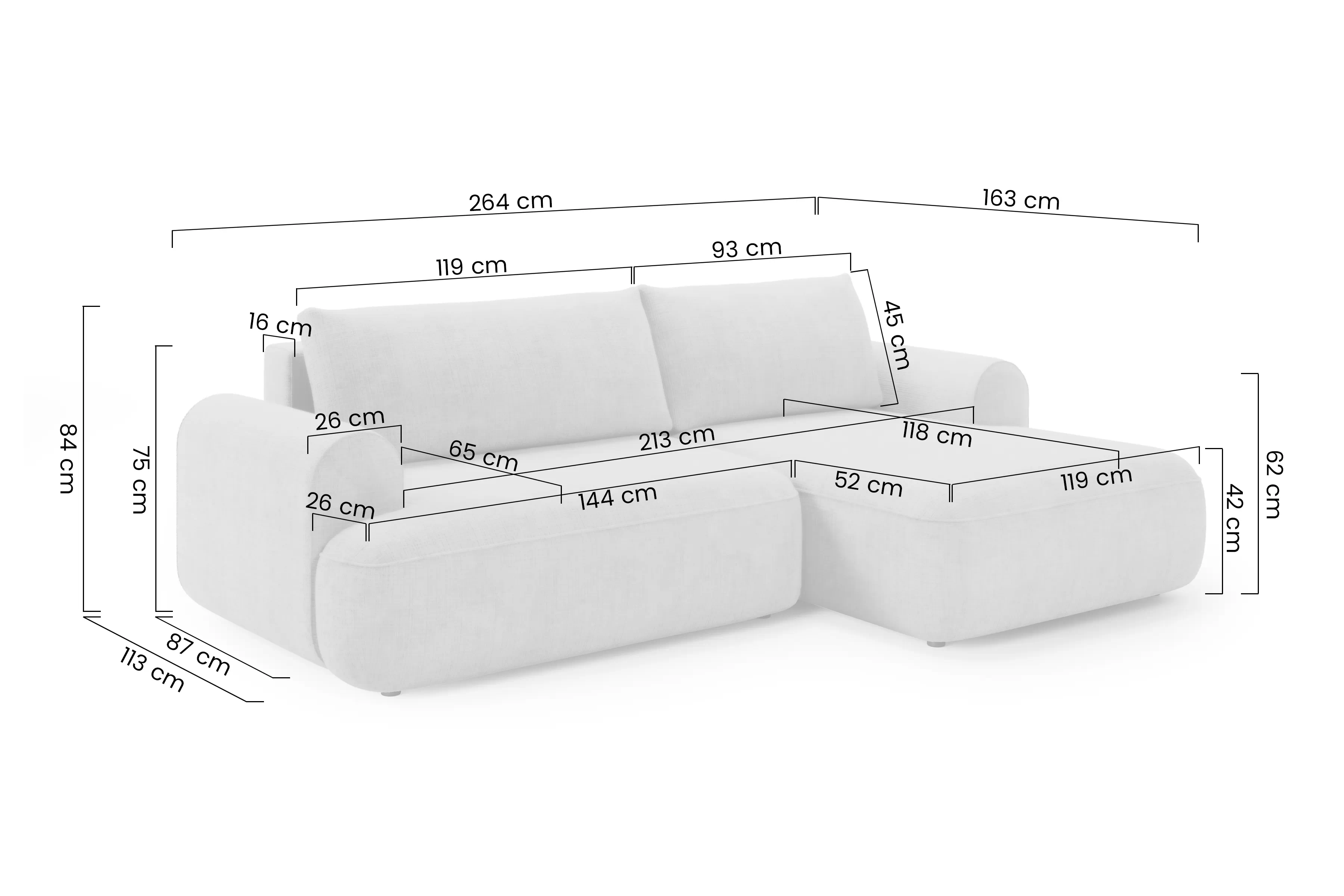 Rohová sedacia súprava Lotulis Mini s funkciou spánku 