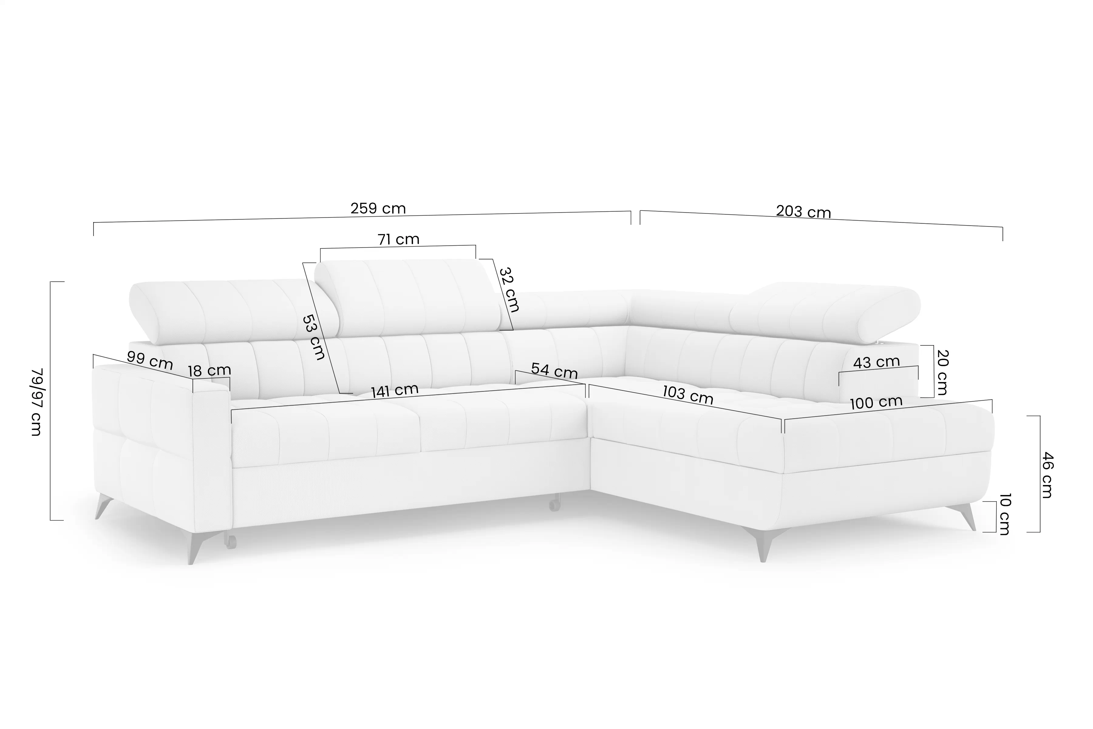 Rohová sedacia súprava Nardo L s funkciou spánku pravá strana - šedý šenil ľahkočistiaci Taro 97 