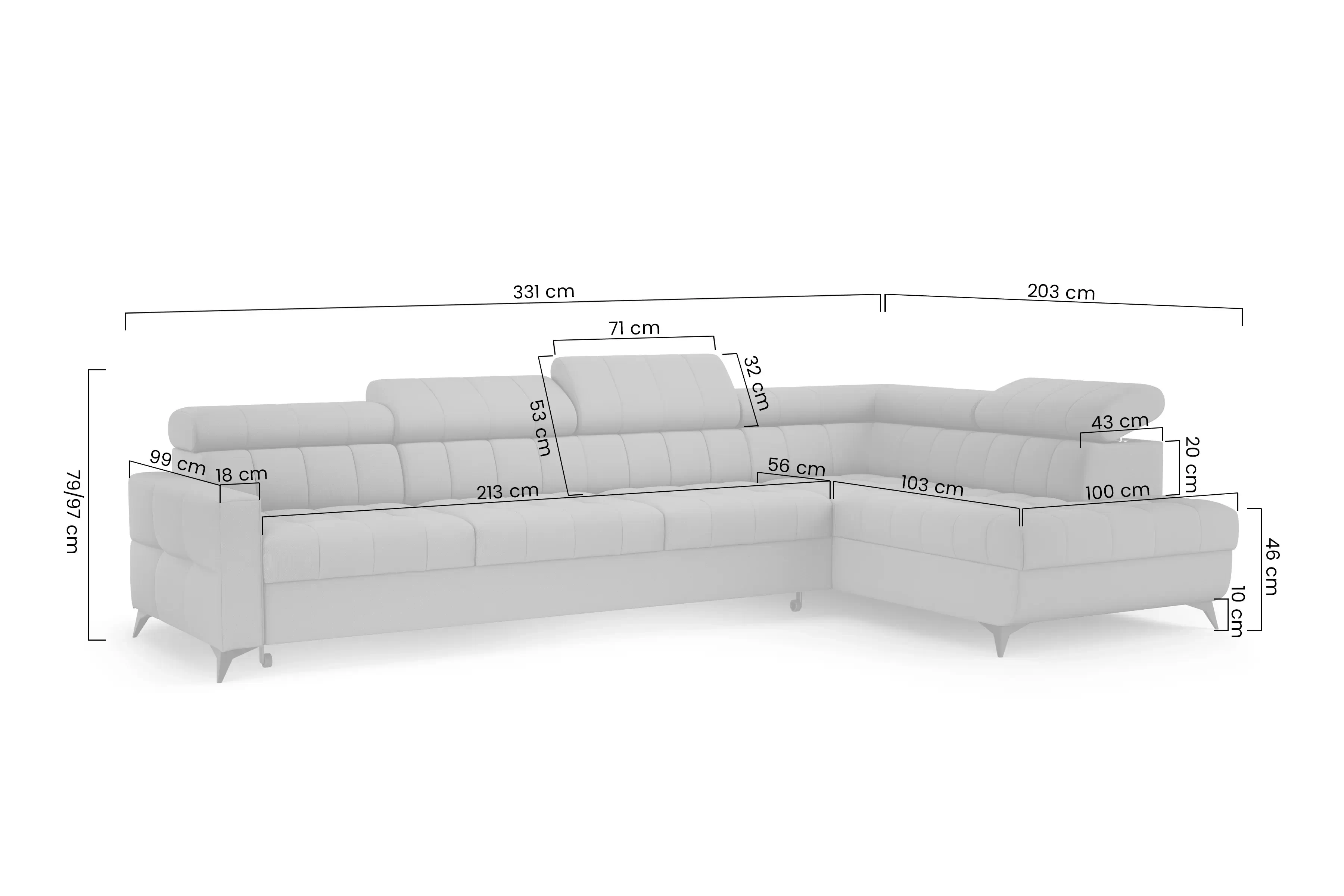 Rohová sedacia súprava Nardo Maxi s funkciou spánku pravá strana - šedý plusz Pretty 17