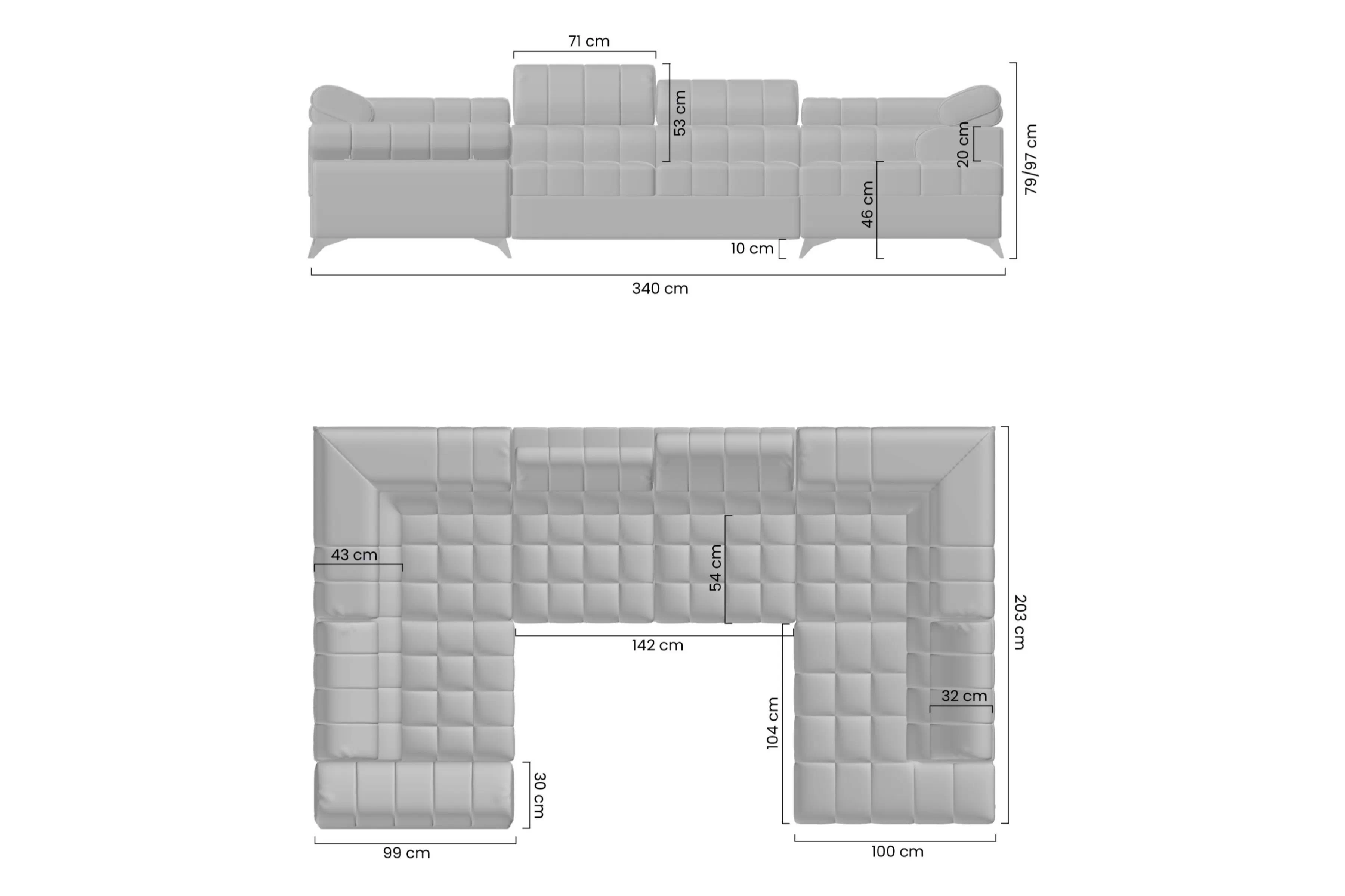 Rohová sedacia súprava rozkladany do obývacej izby Dragonis U