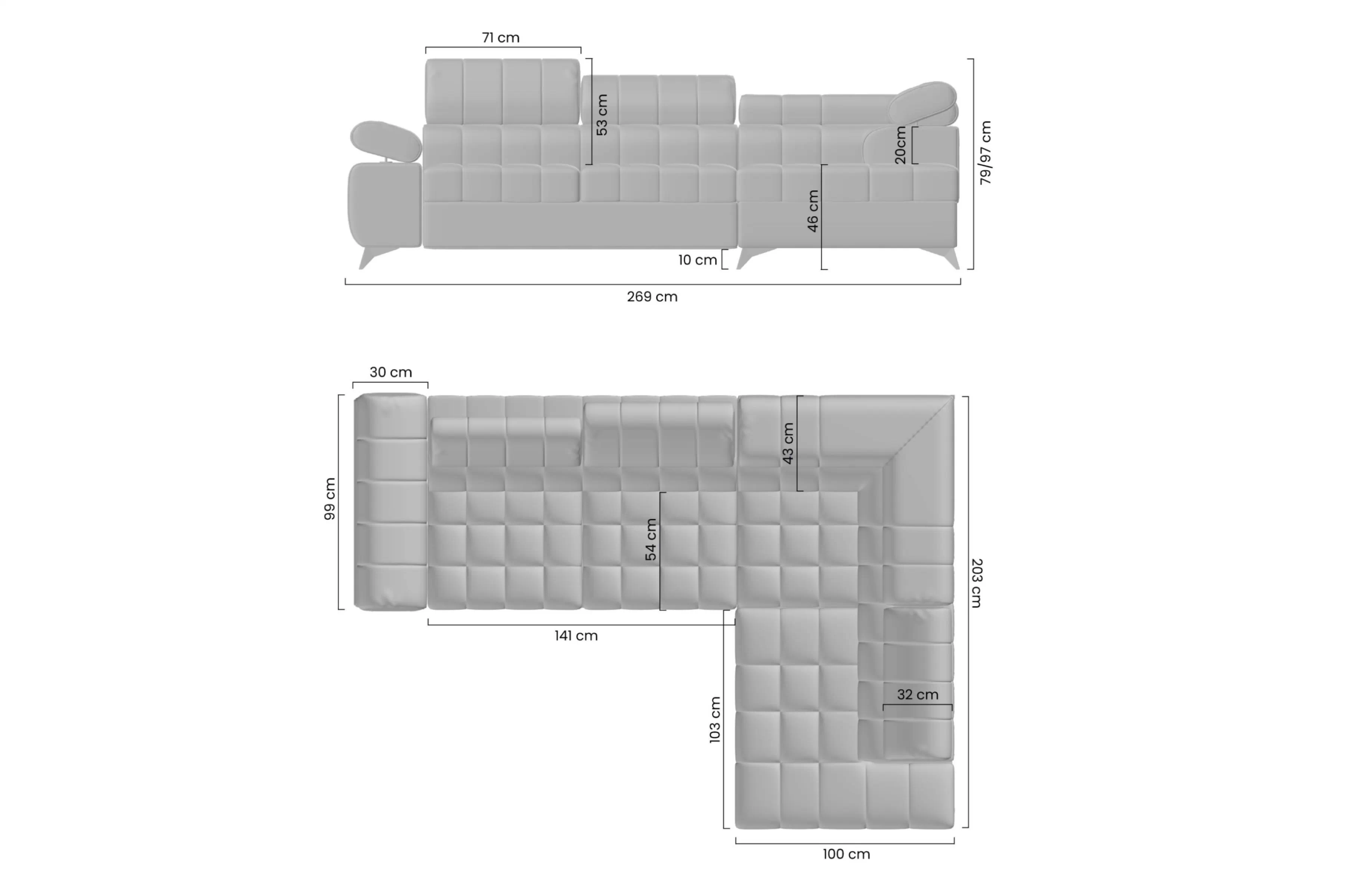 Rohová sedacia súprava rozkladany Dragonis L pravá strana - Grafitový velúr hydrofobowy Zetta 305