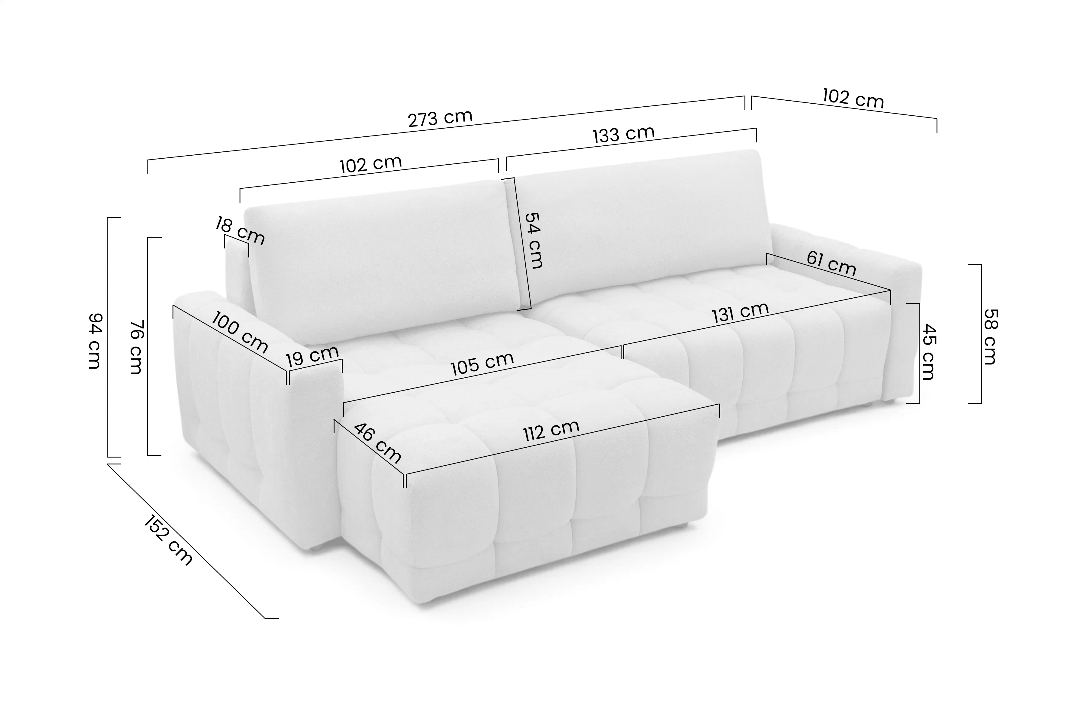 Rohová sedacia súprava Sorenio s funkciou spánku Ľavá strana - Béžová plecionka Murano 833