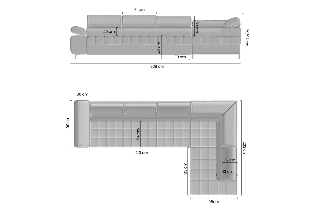Rohová sedacia súprava Tyrion Maxi s funkciou spánku pravá strana - Hnedý šenil Vibe 21