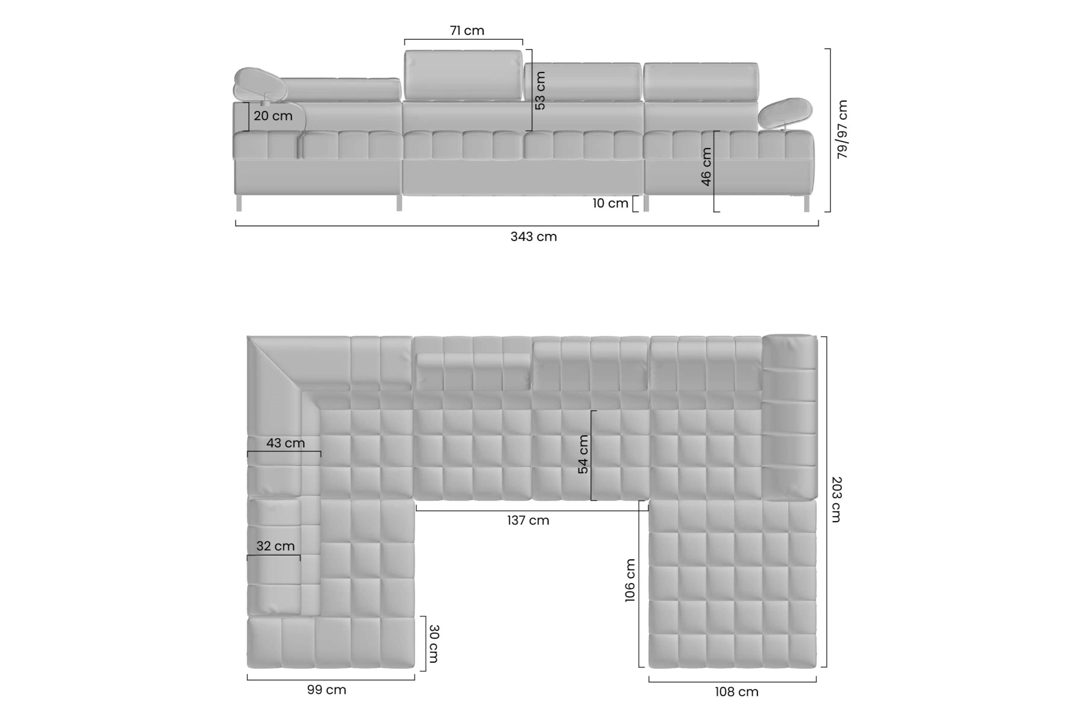 Rohová sedacia súprava Tyrion U II s funkciou spánku