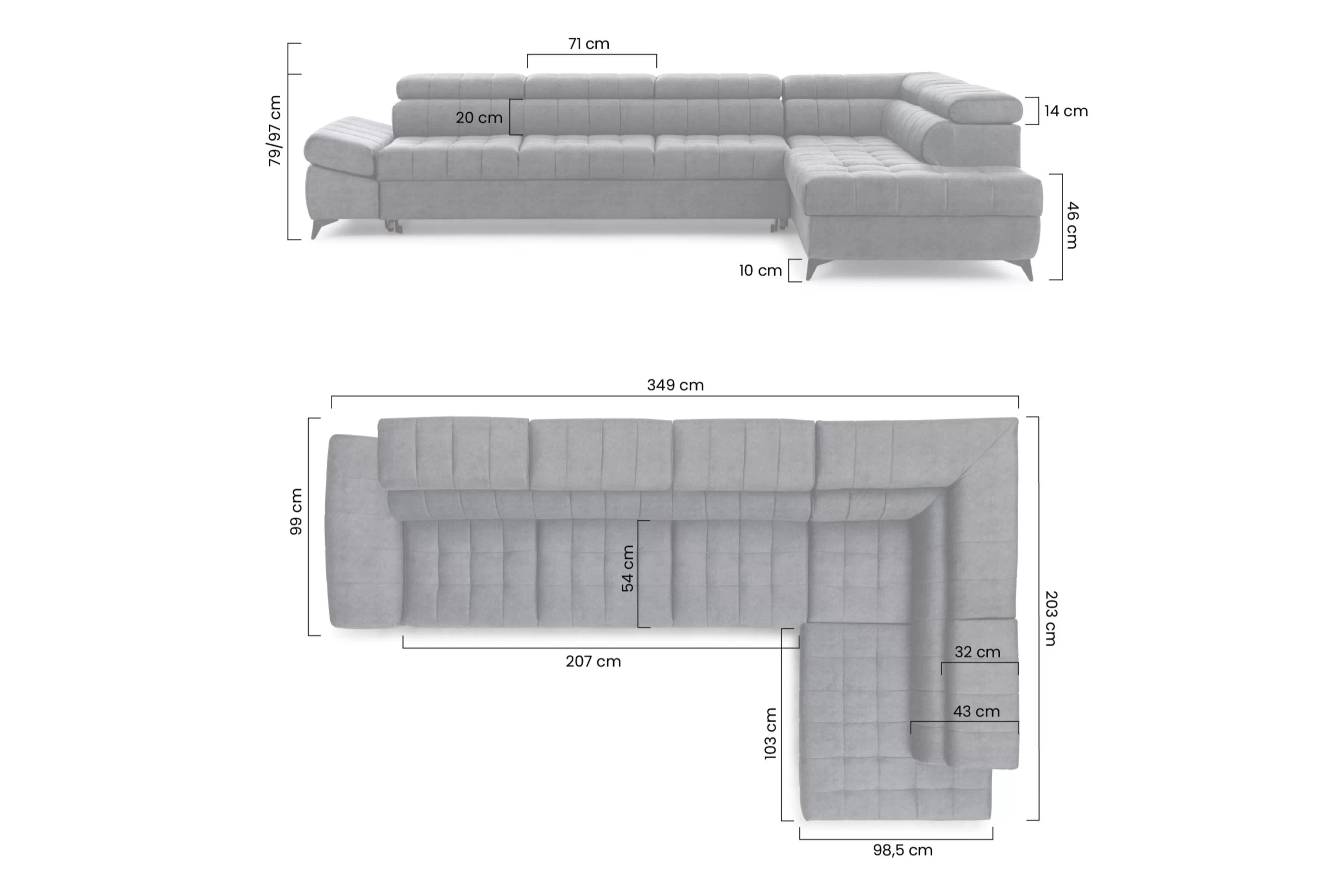 Rohová sedacia súprava Valoris Maxi s funkciou spánku