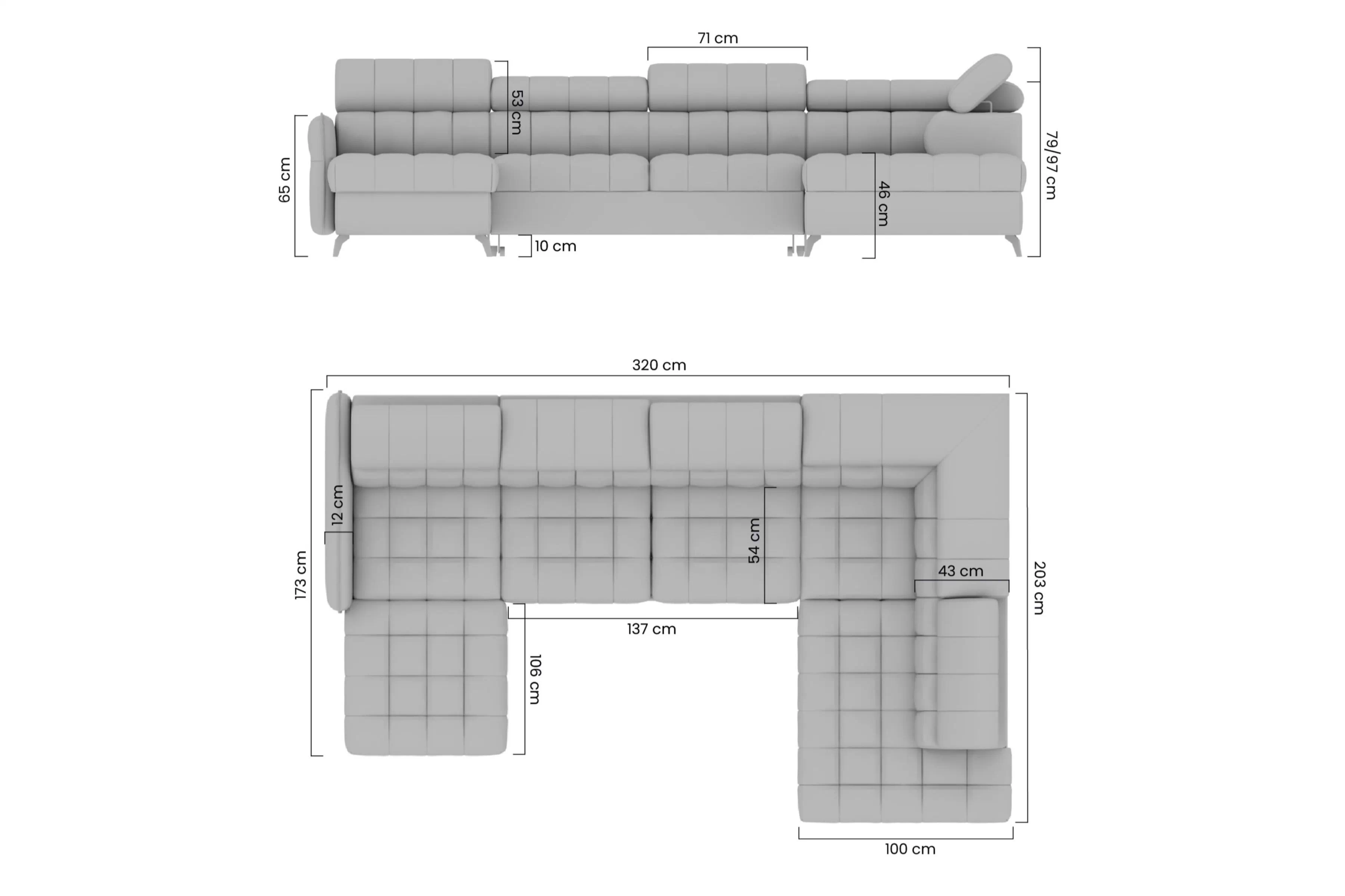 Rohová sedacia súprava s funkciou spánku Elarias U II