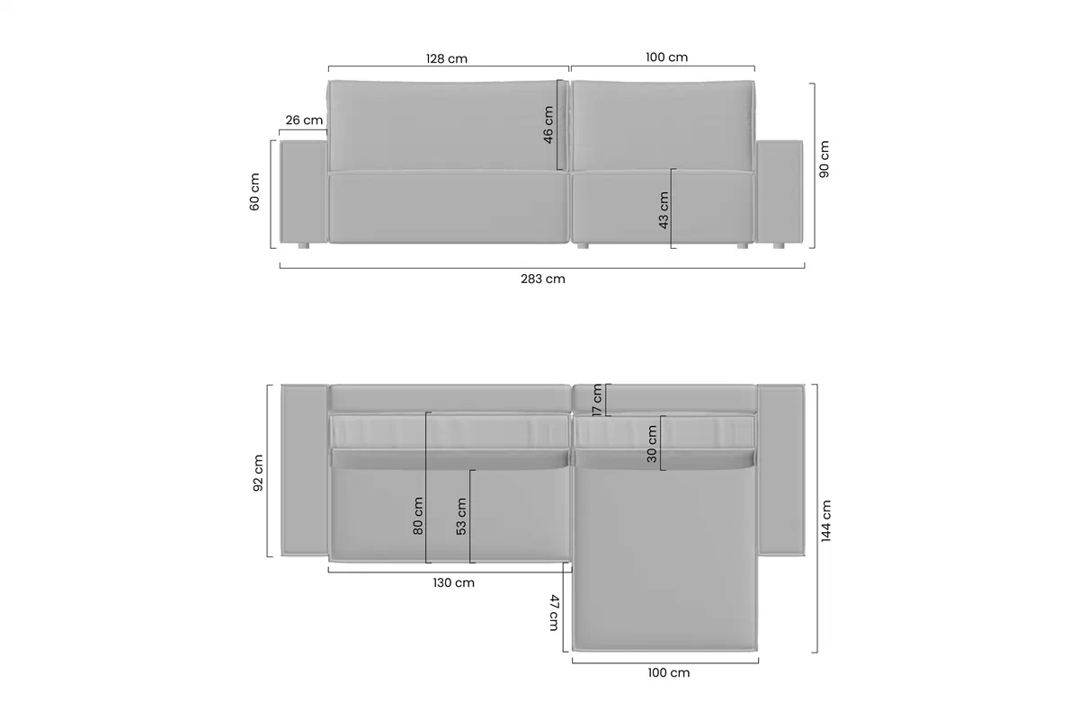 Rohová sedacia súprava s funkciou spania Flabio Mini 