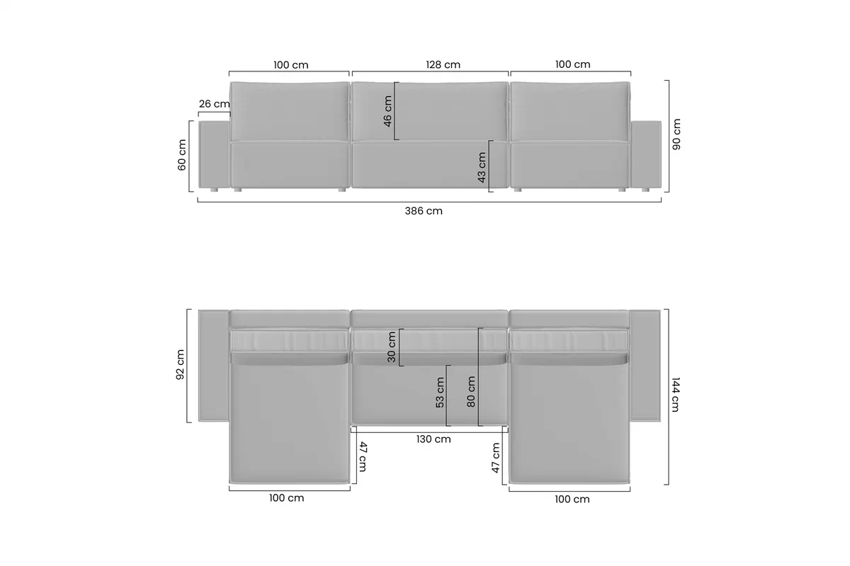 Rohová sedacia súprava s funkciou spania Flabio U II