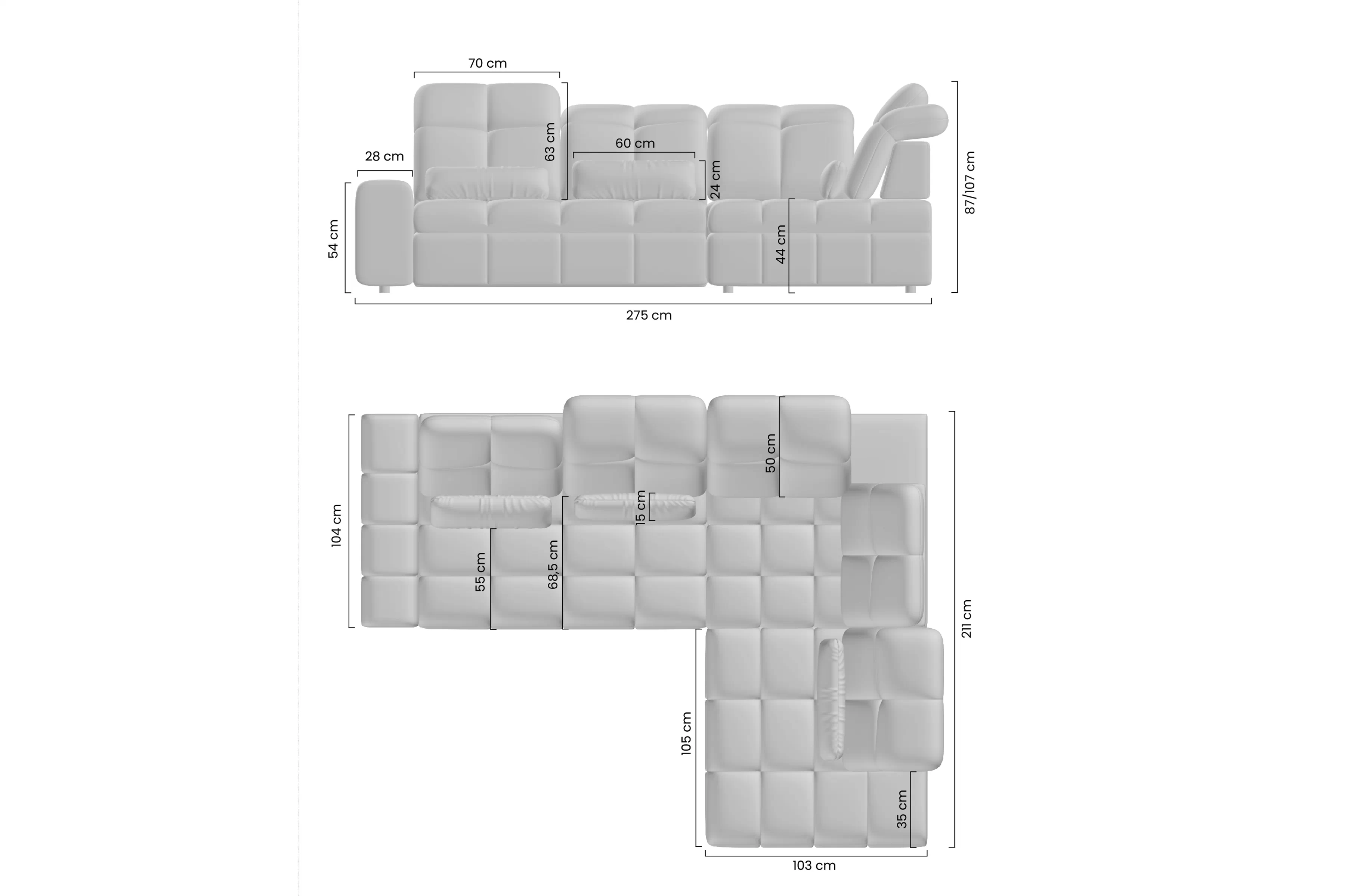 Rohová sedacia súprava s funkciou spania Magnelio L