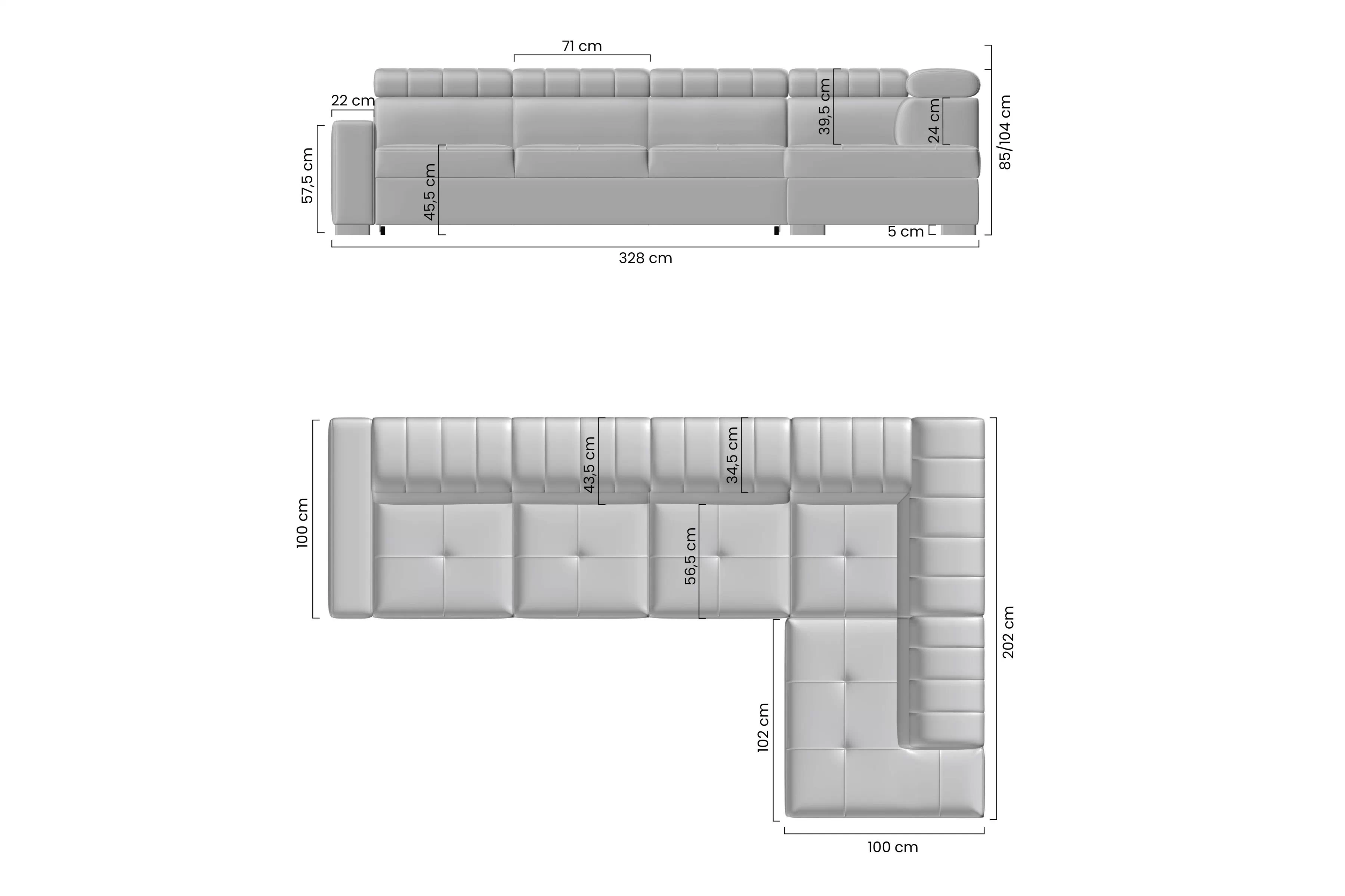 Rohová sedacia súprava s funkciou spánku Modeno Maxi pravá strana - šedá plecionka Ado 1615 