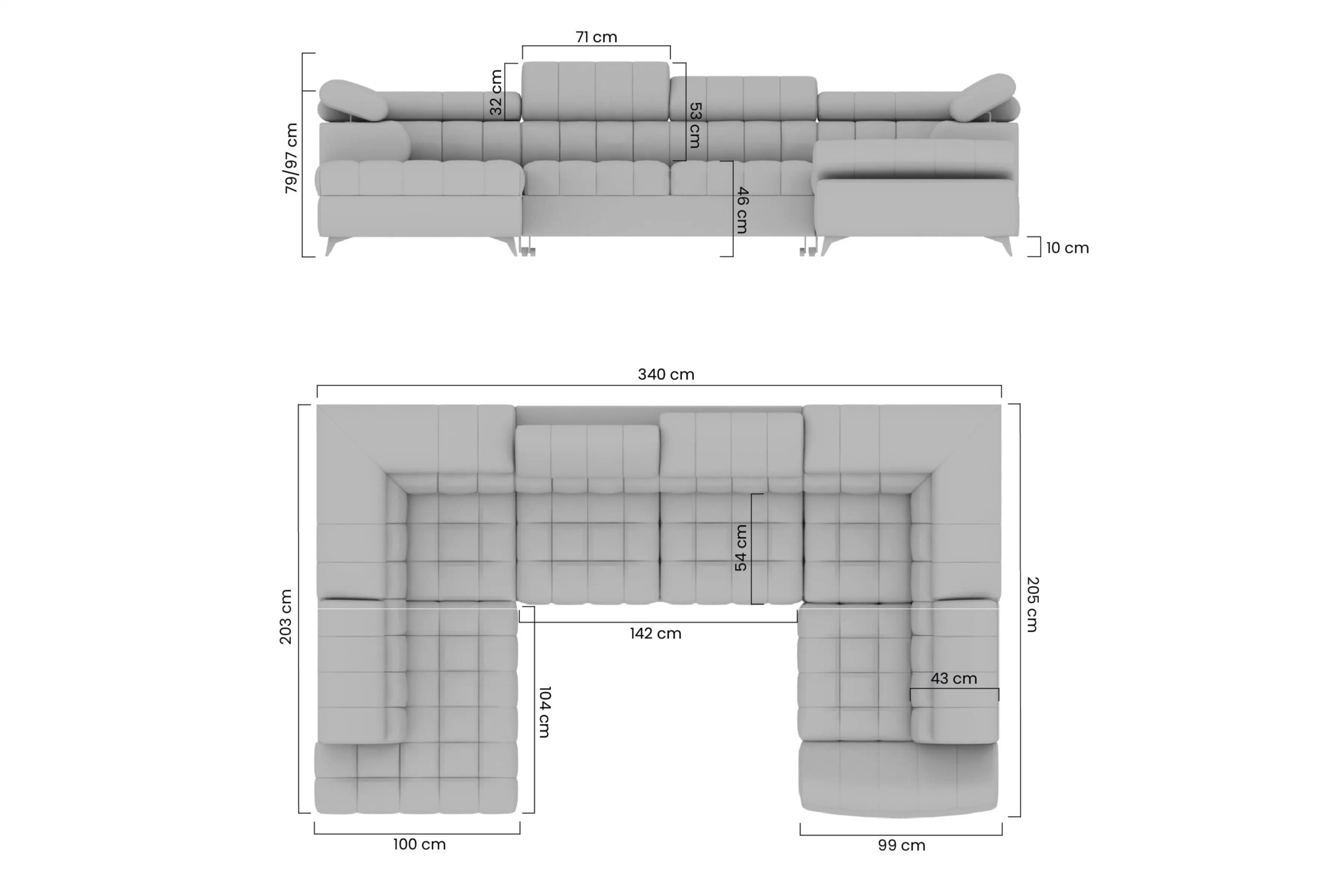 Rohová sedacia súprava s funkciou spánku Valoris U 