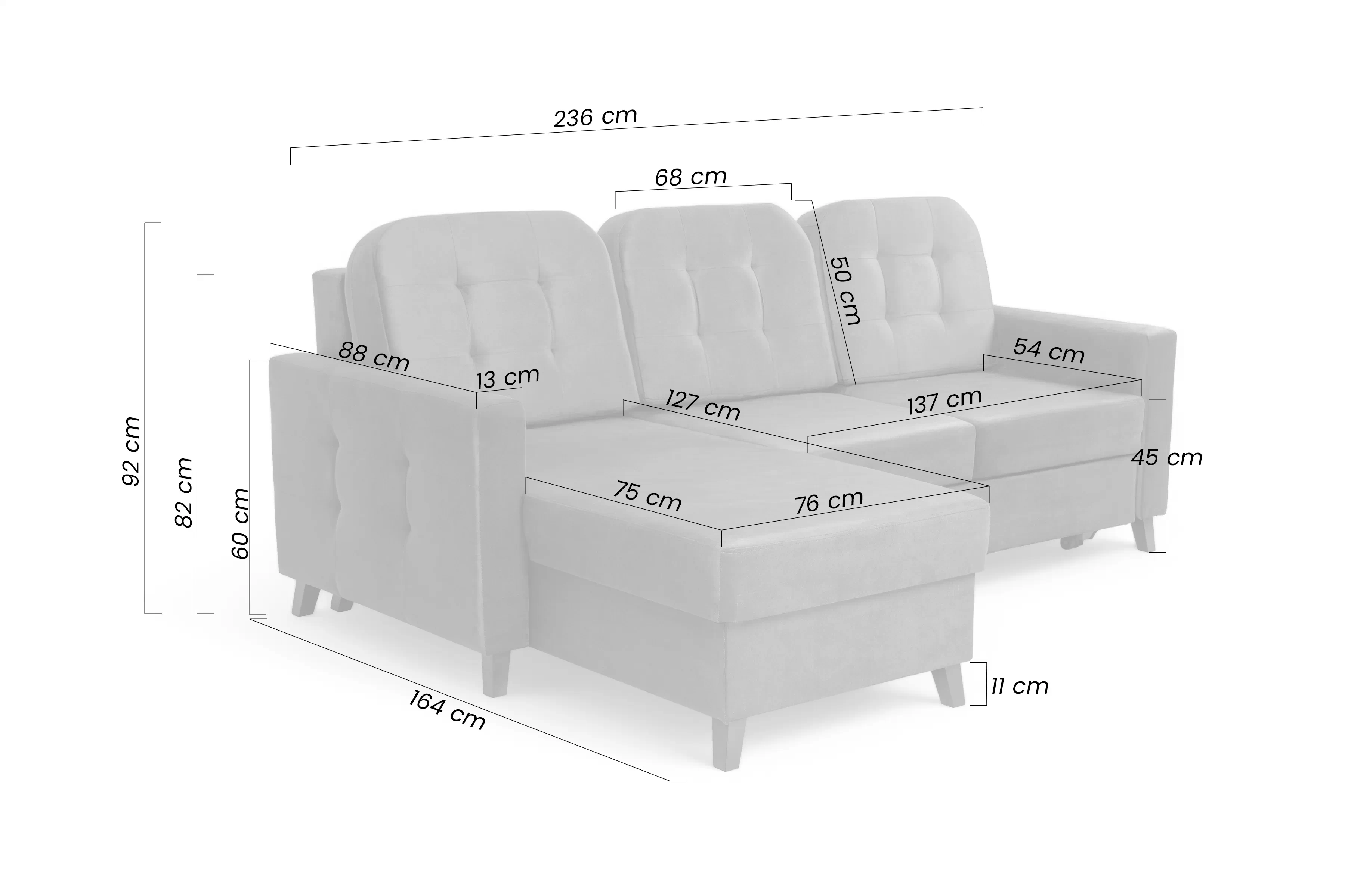 Rohová sedacia súprava s funkciou spánku Vanisa Mini