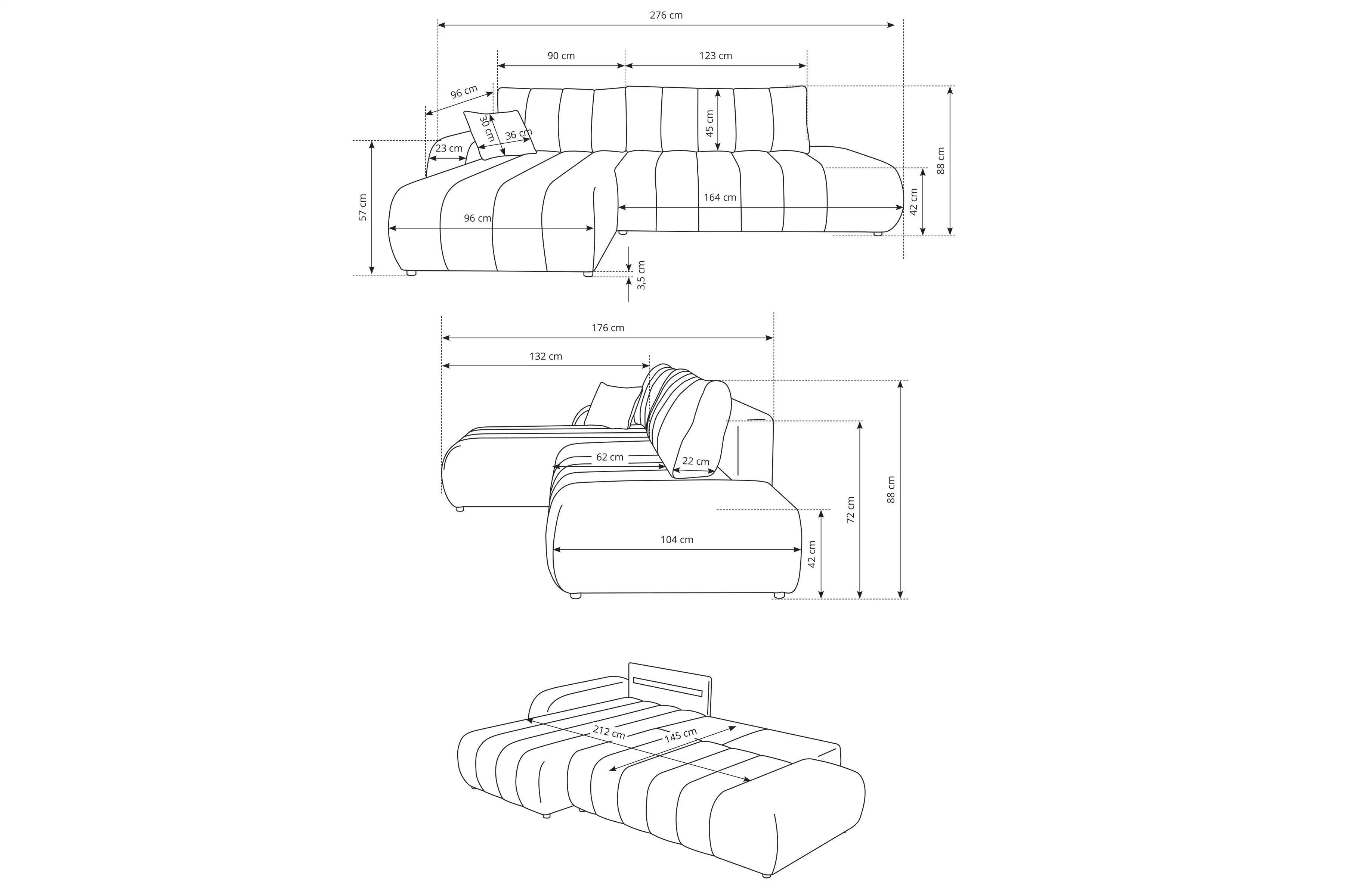 Rohová sedacia súprava s funkciou spánku Zelio pravá strana - svetlý Béžová boucle Lambi 8