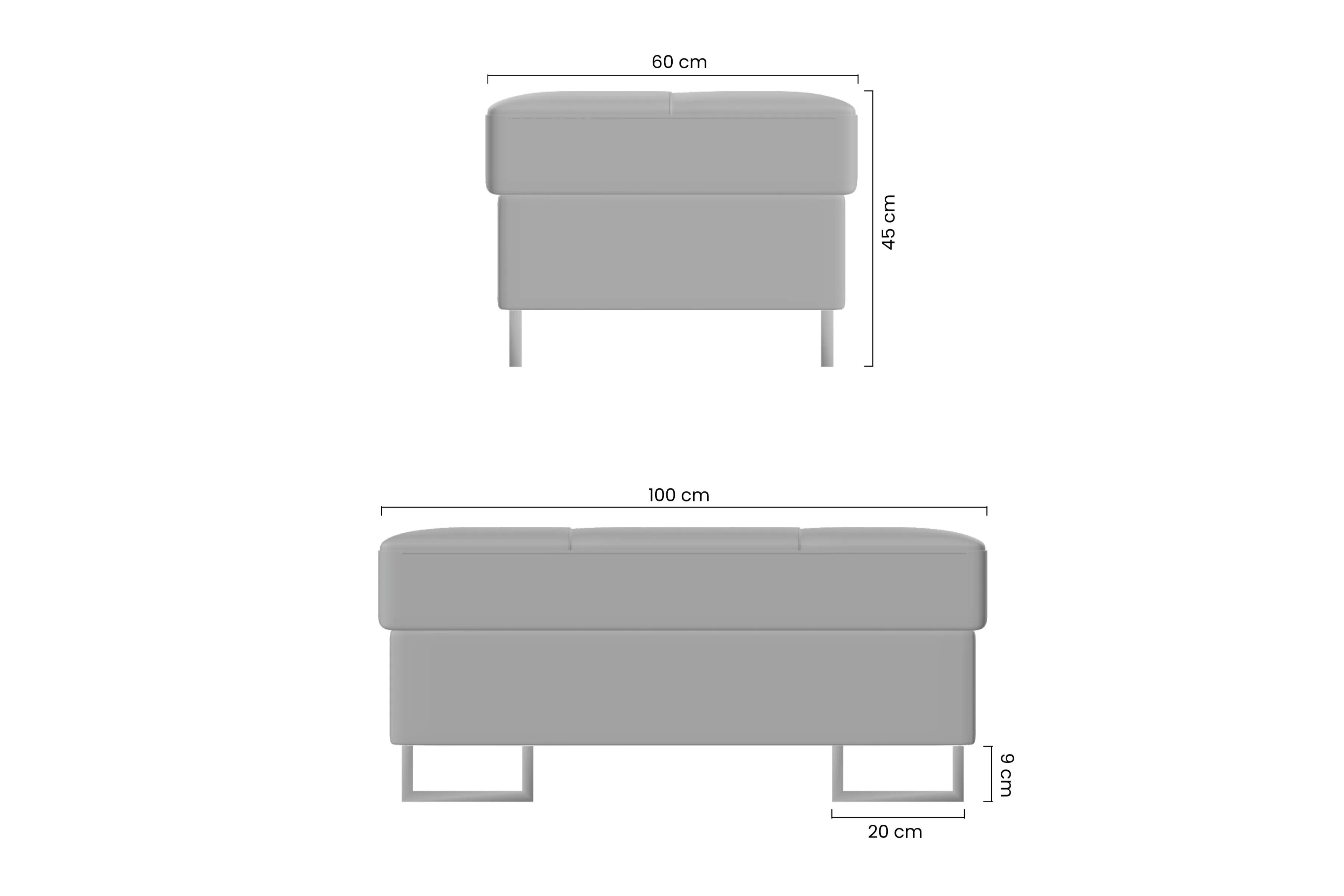 Taburet Annabelle čalúnená S vnútorným úložným priestorom- nožičky chromowane 