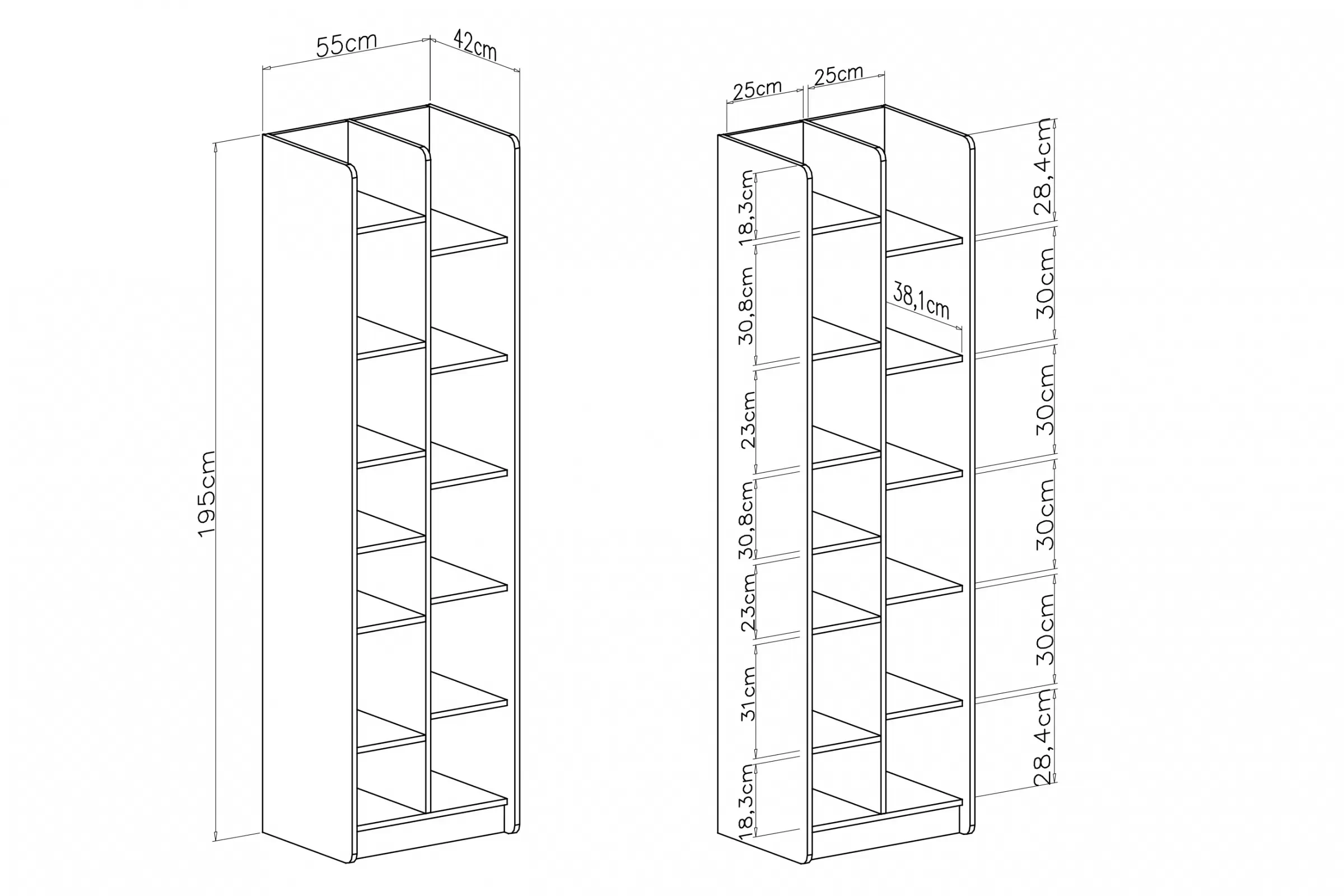 Regál Alessio 4 - 55 cm - Béžová Pieskový / Dub olejowany