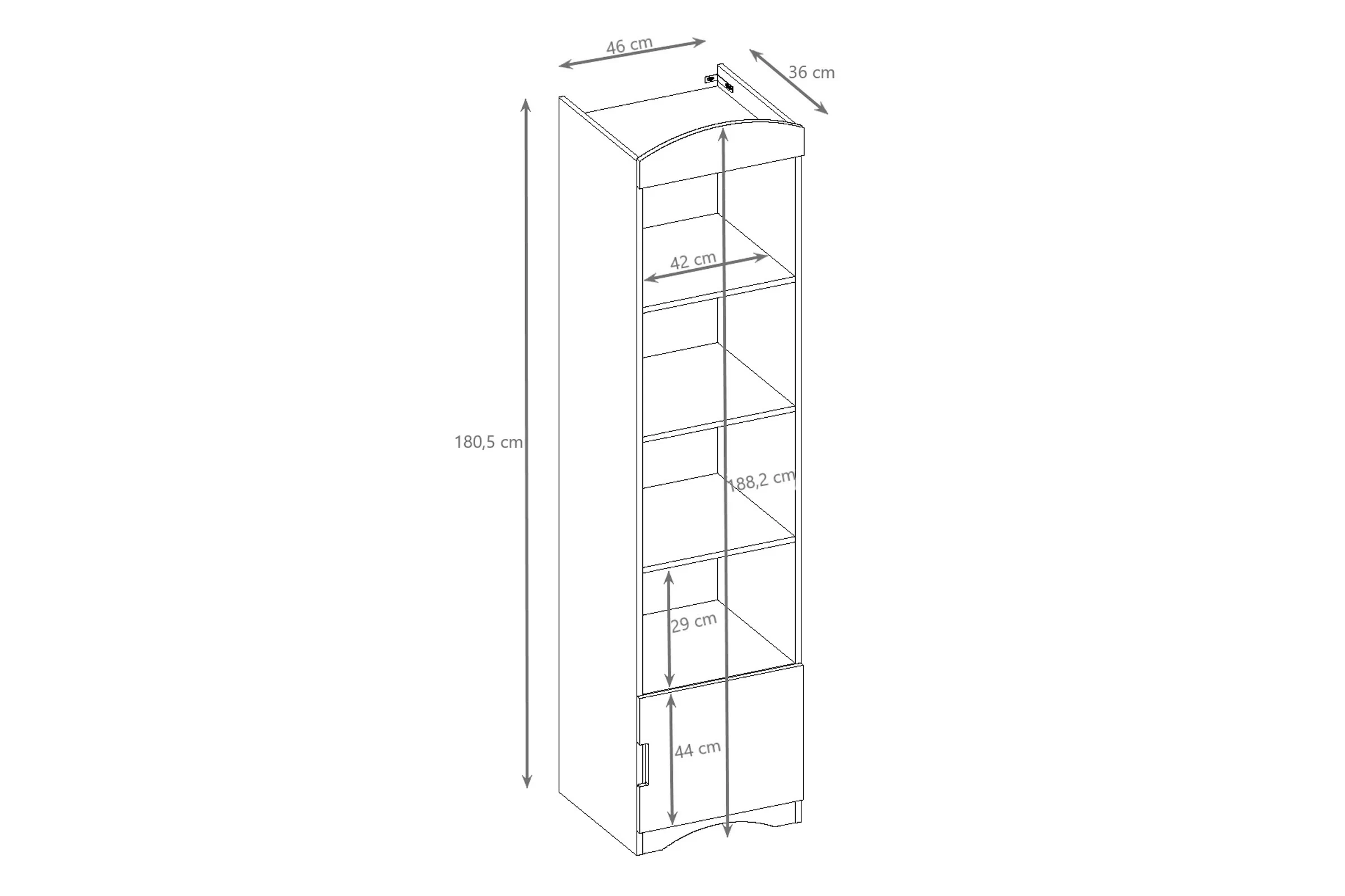 Regál Detský Guli 46 cm - Biely
