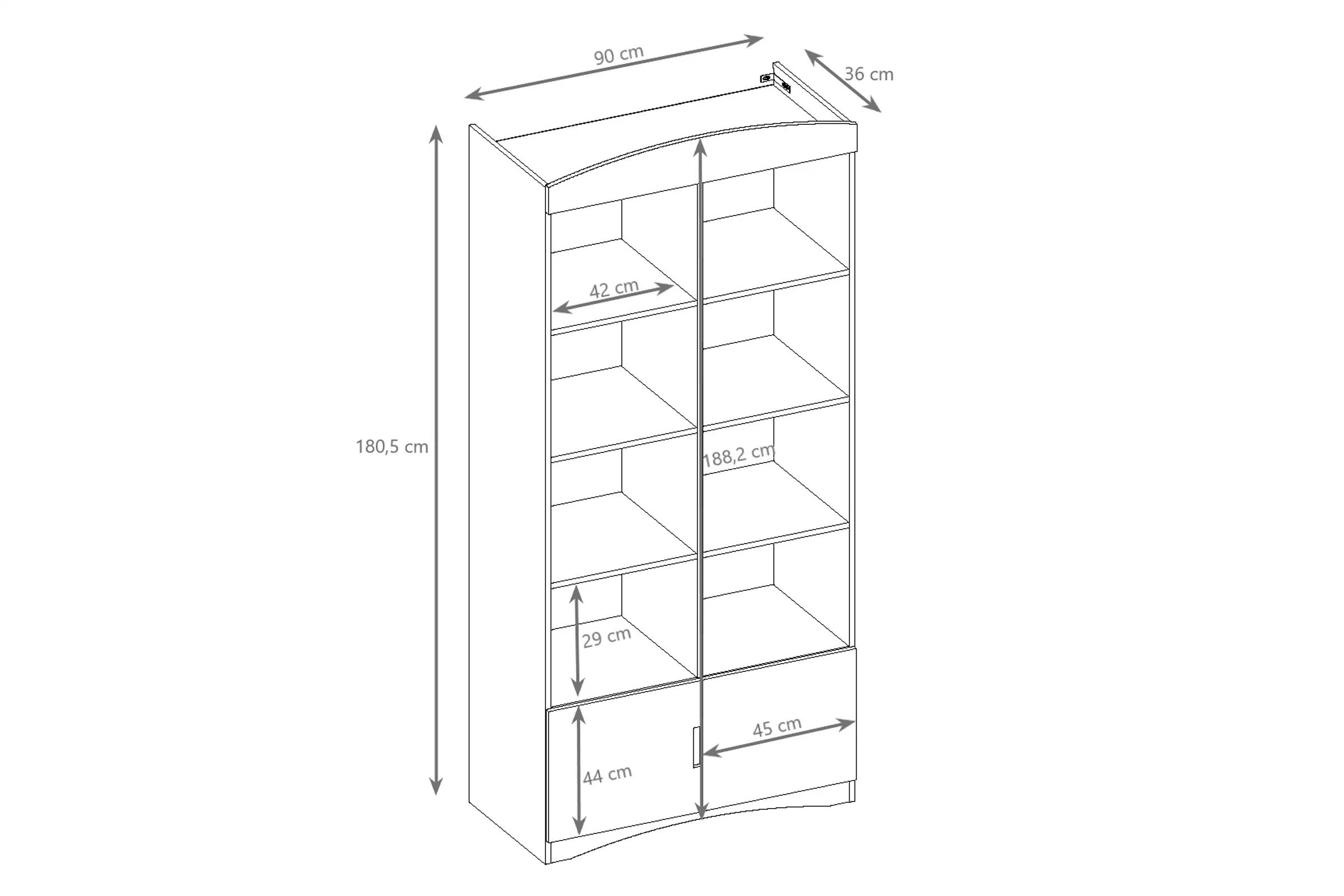 Regál Detský Guli 90 cm - Biely