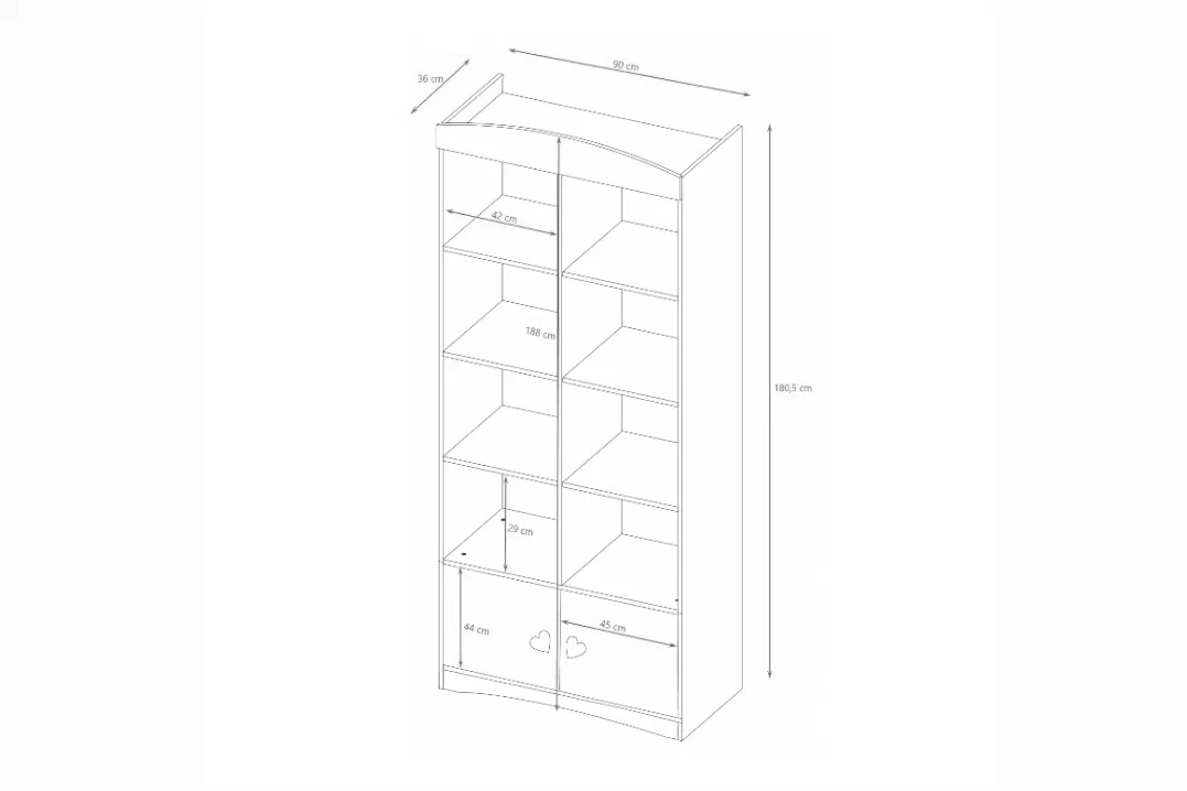 Regál Detský Pateri 90 cm - Biely