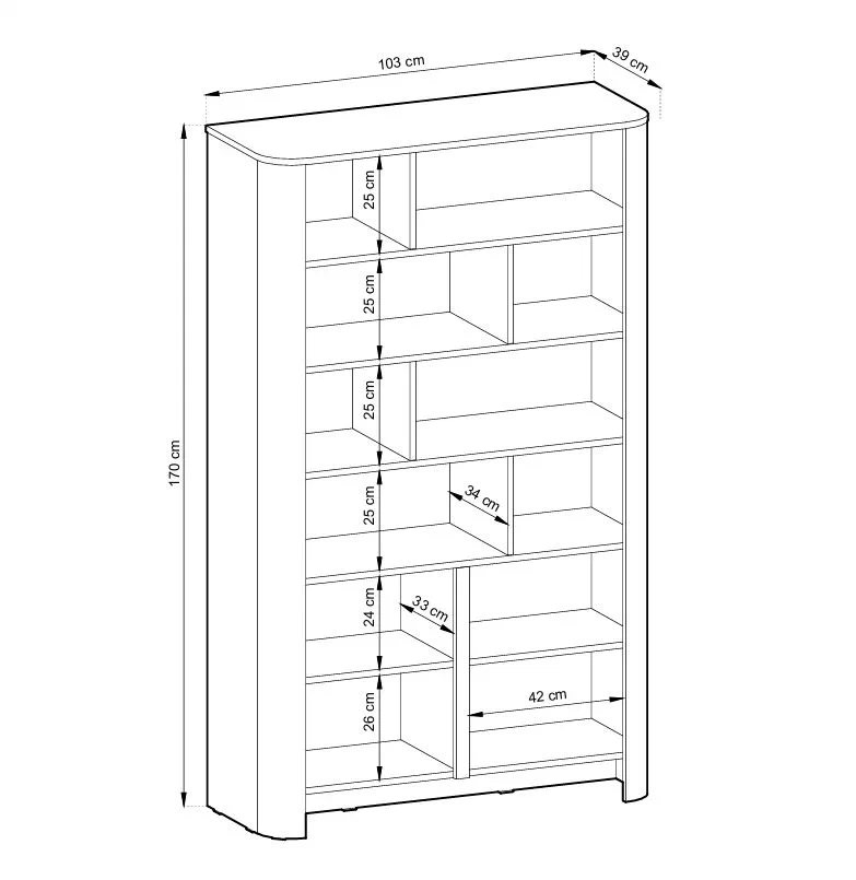 Regál Sorrenti 103 cm - kašmír / zlaté